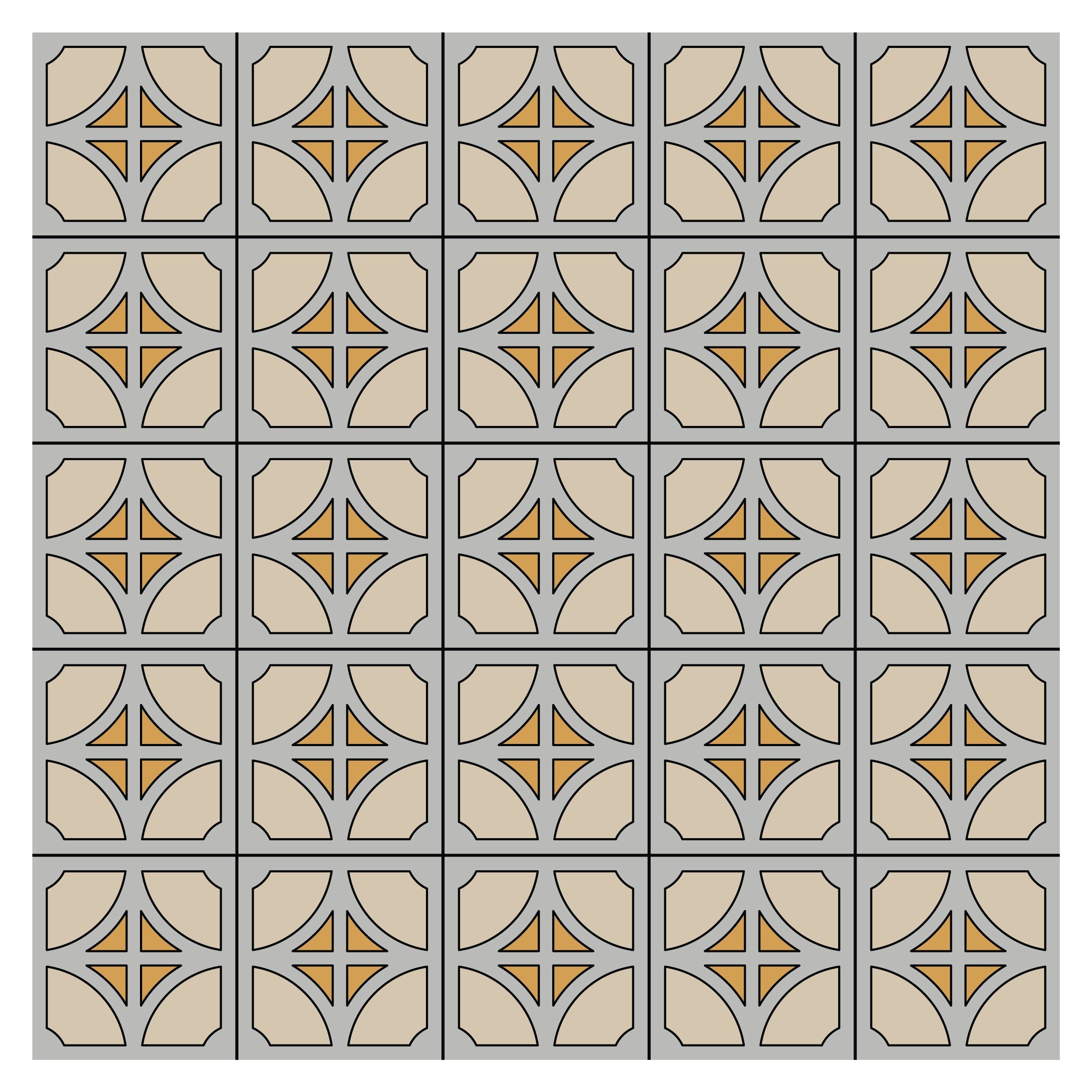 8x8 Handpainted Tile Denver in Yellow Motif