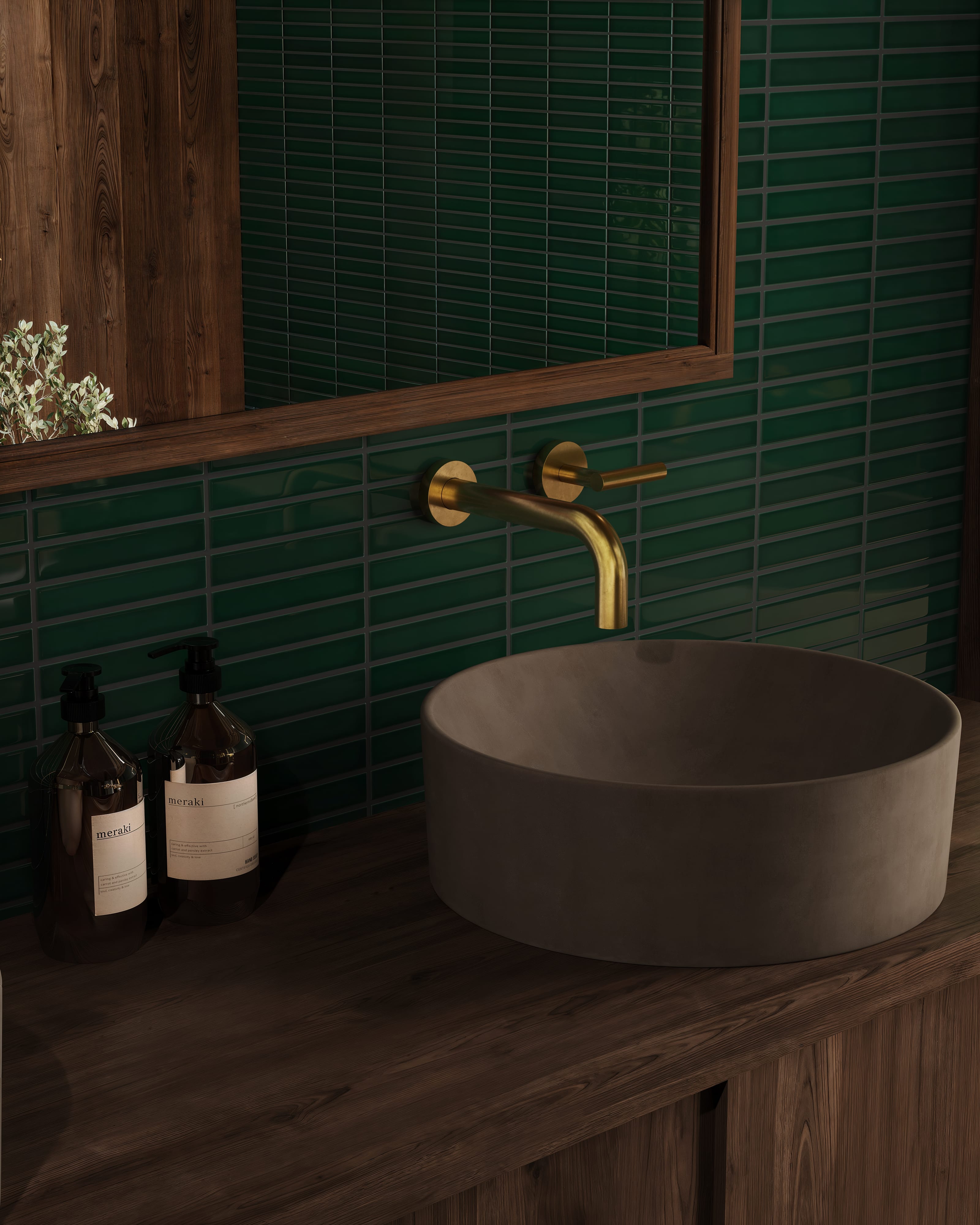 1x6 Straight Set Sheeted Original Ceramic Mosaic Tile in Evergreen Gloss