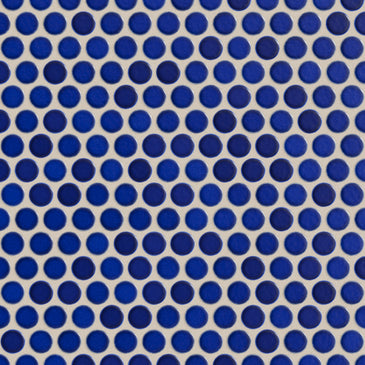 Penny Round Sheeted Original Ceramic Mosaic Tile in Azul Gloss