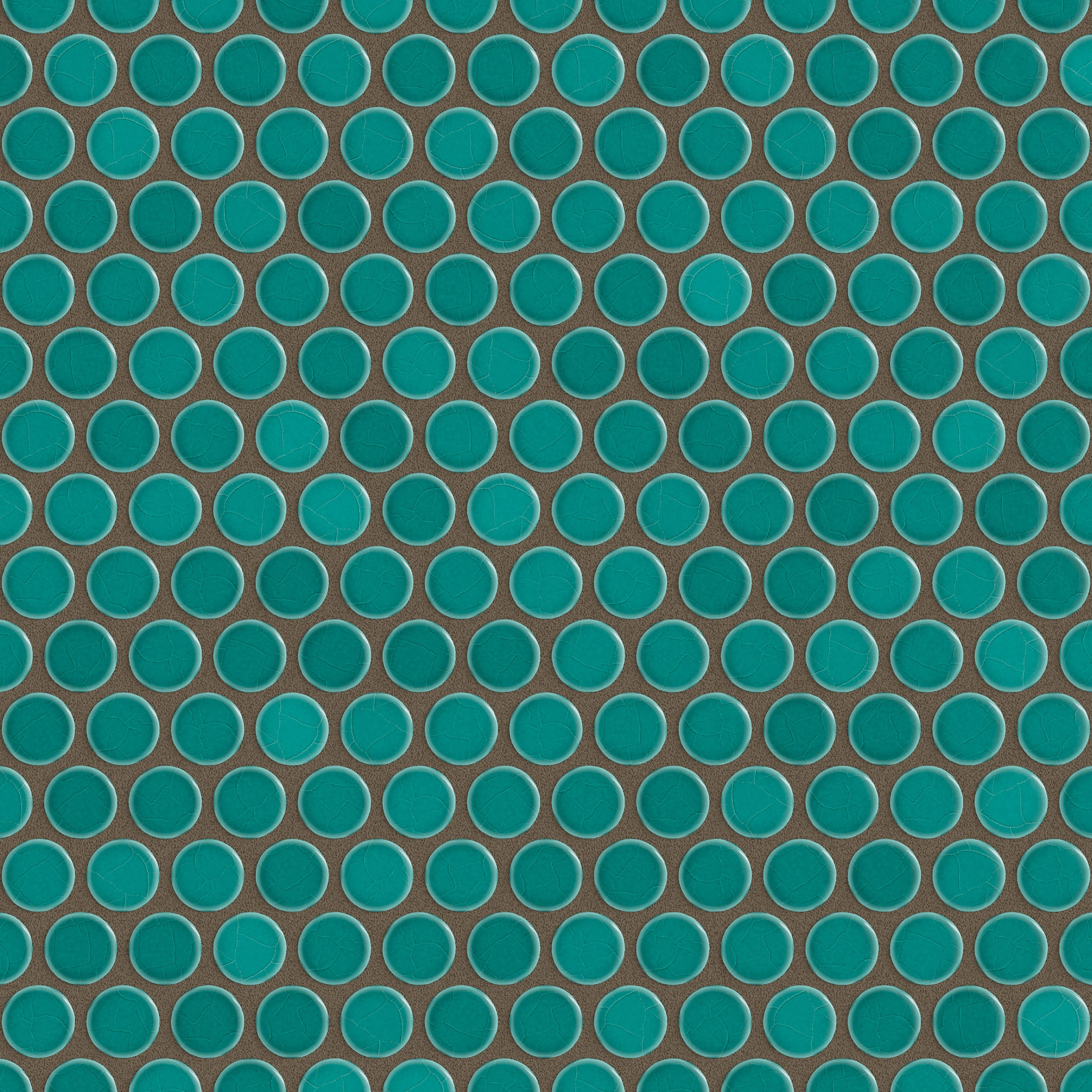 Penny Round Sheeted Original Ceramic Mosaic Tile in Bora Bora Gloss