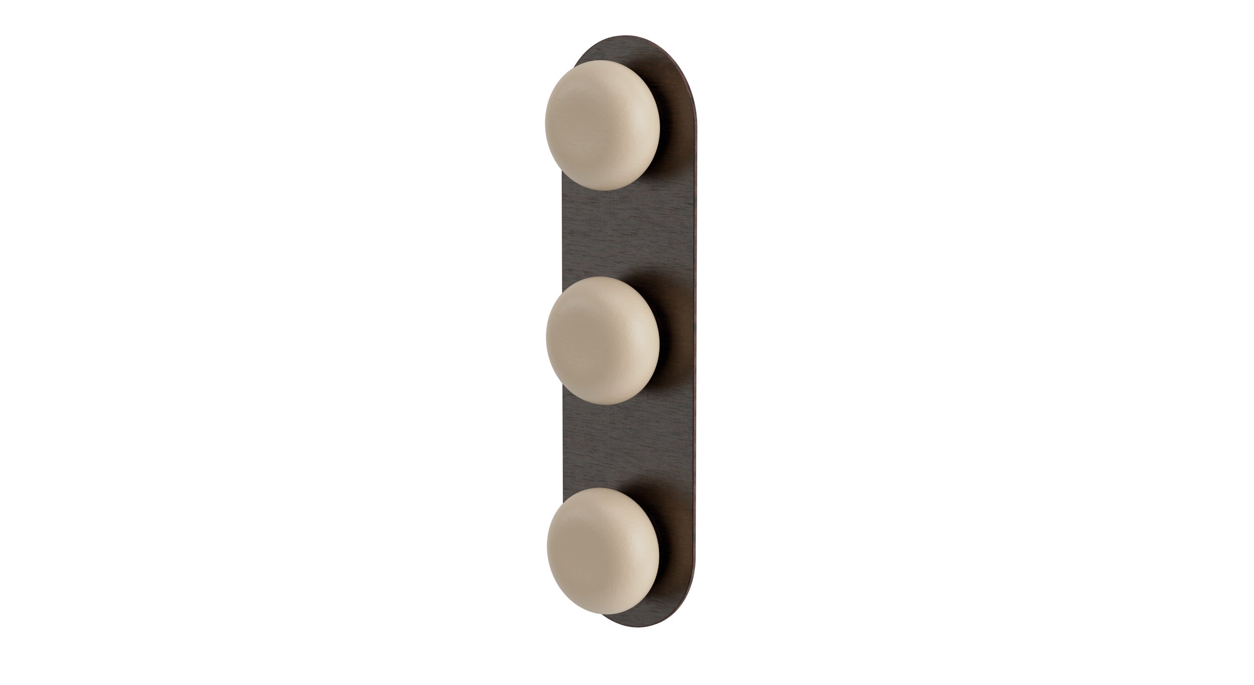 Foundry Three Handle Wall Mount Shower Trim with Pebble Ceramic Knob Handles in Antique Bronze