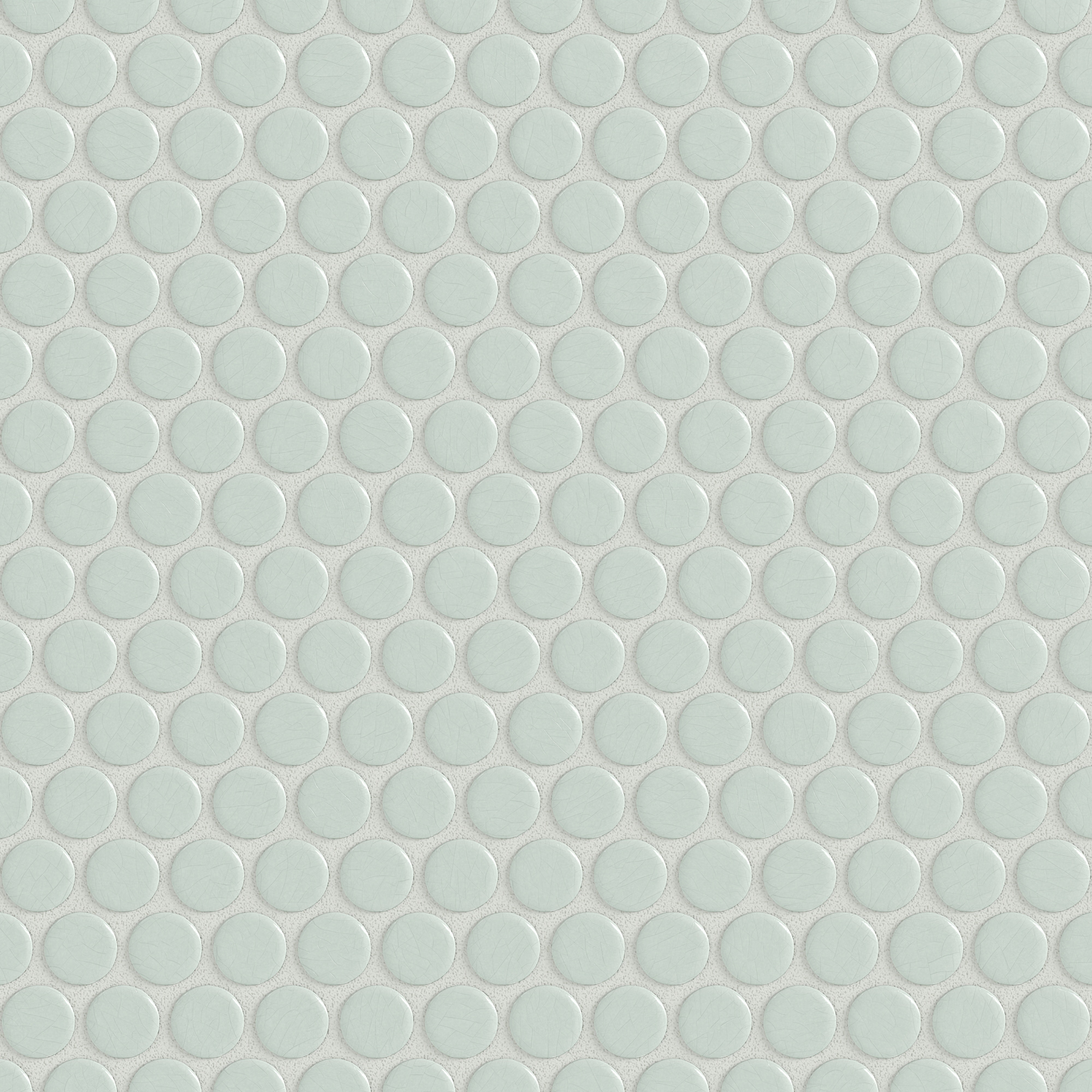 Penny Round Sheeted Original Ceramic Mosaic Tile in Salton Sea Gloss
