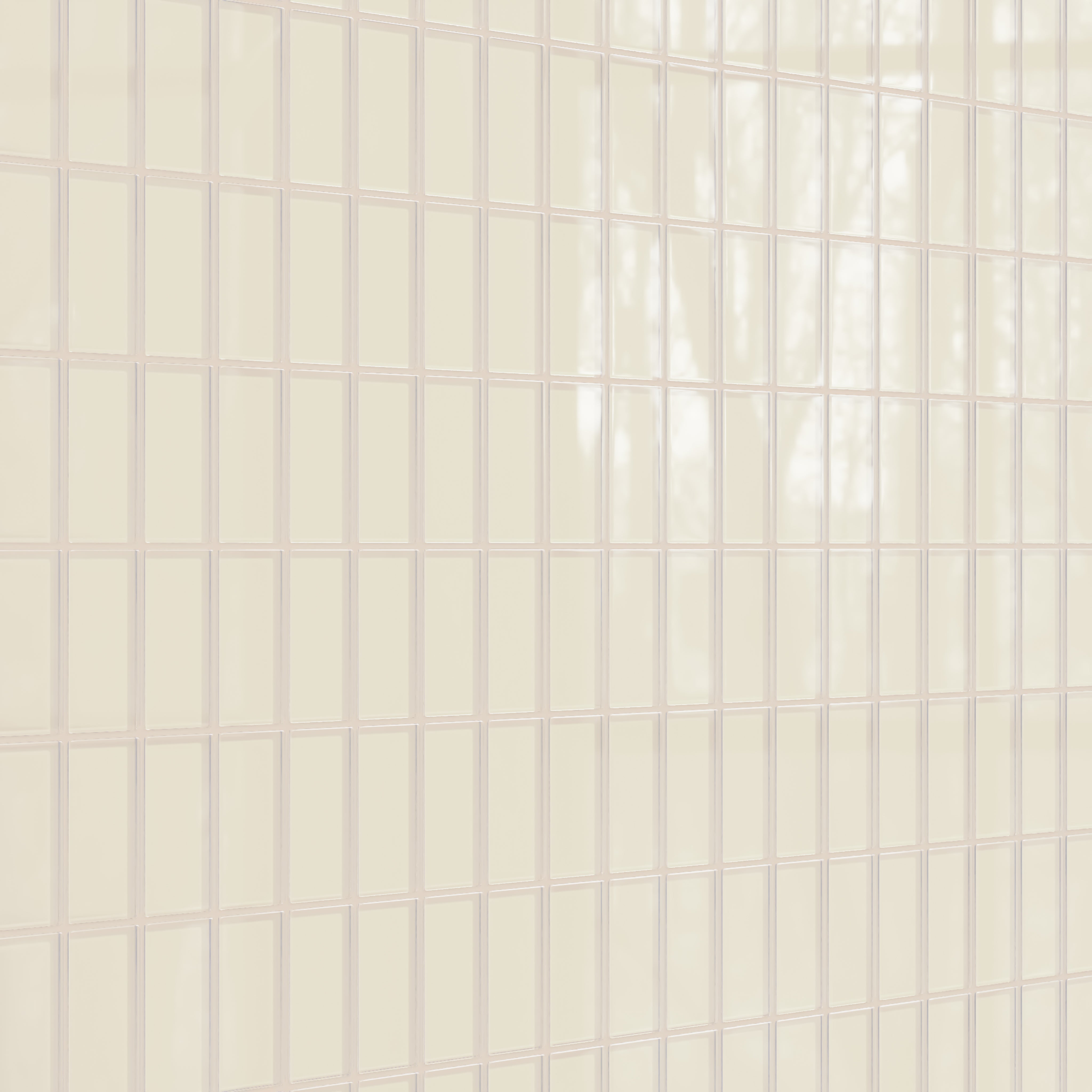 2x4 Straight Set Sheeted Glass Mosaic Tile in Sparrow Gloss