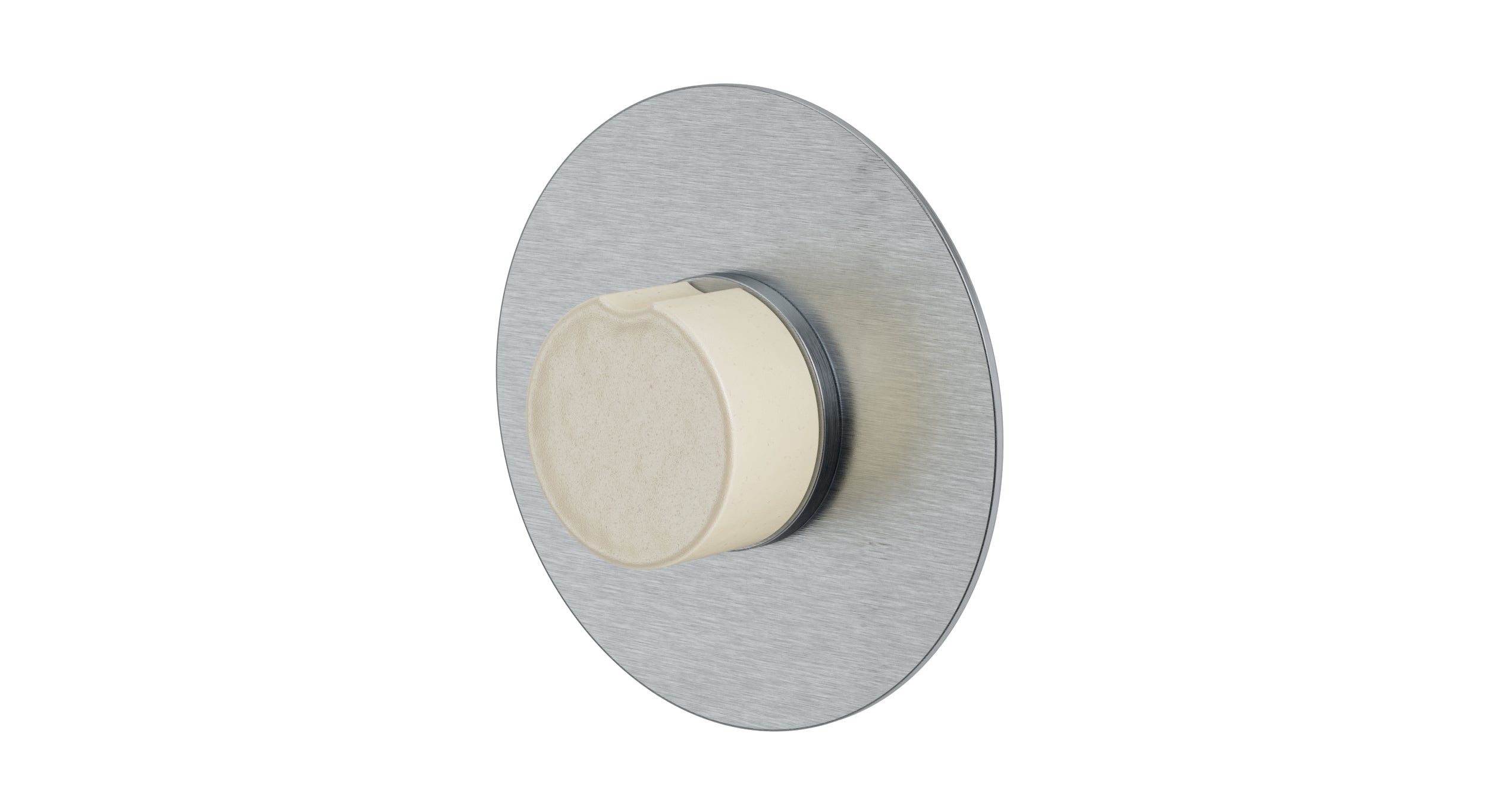 Foundry One Handle Wall Mount Shower Trim with Groove Ceramic Knob Handle in Satin Chrome