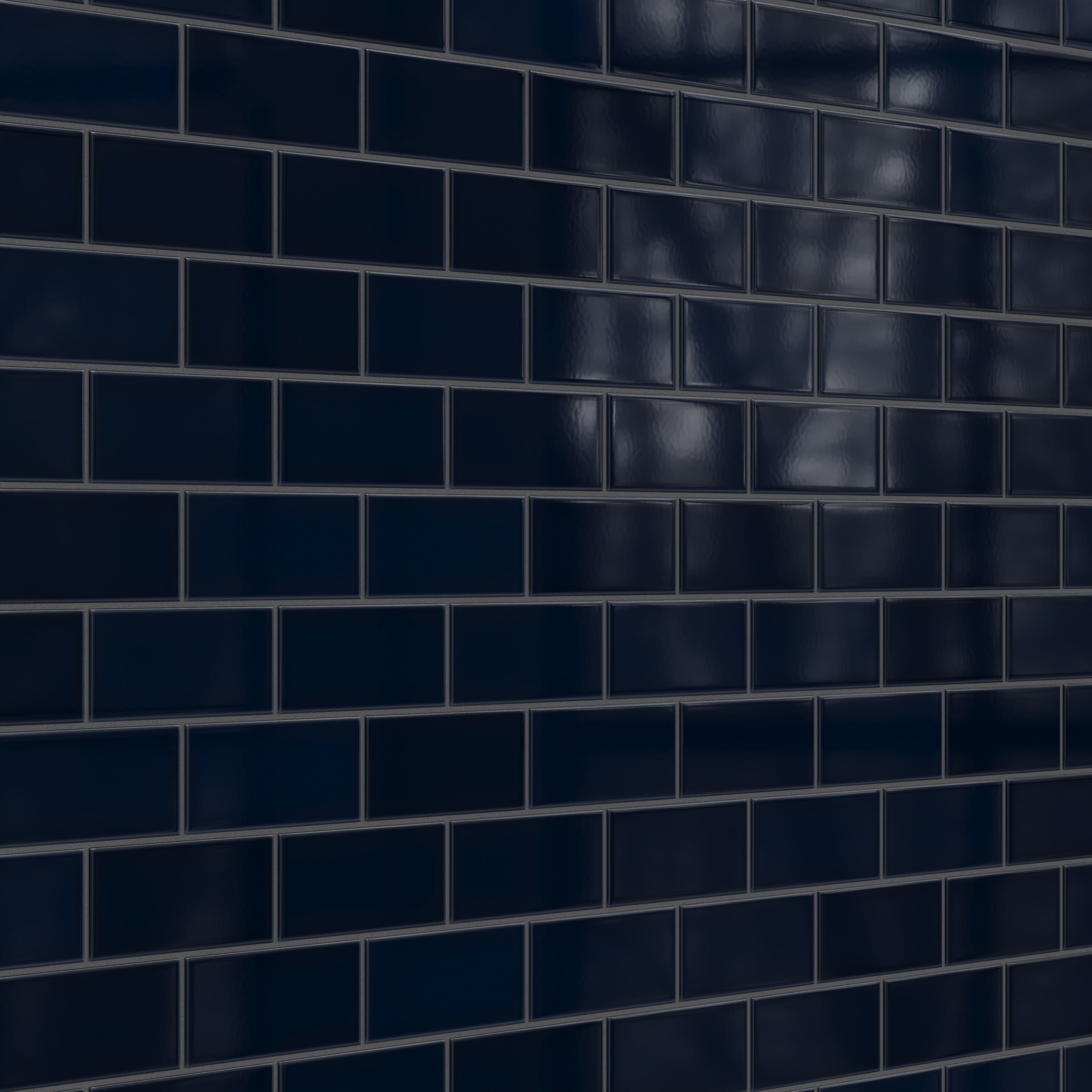 3x6 Original Ceramic Tile in Navy Blue Gloss