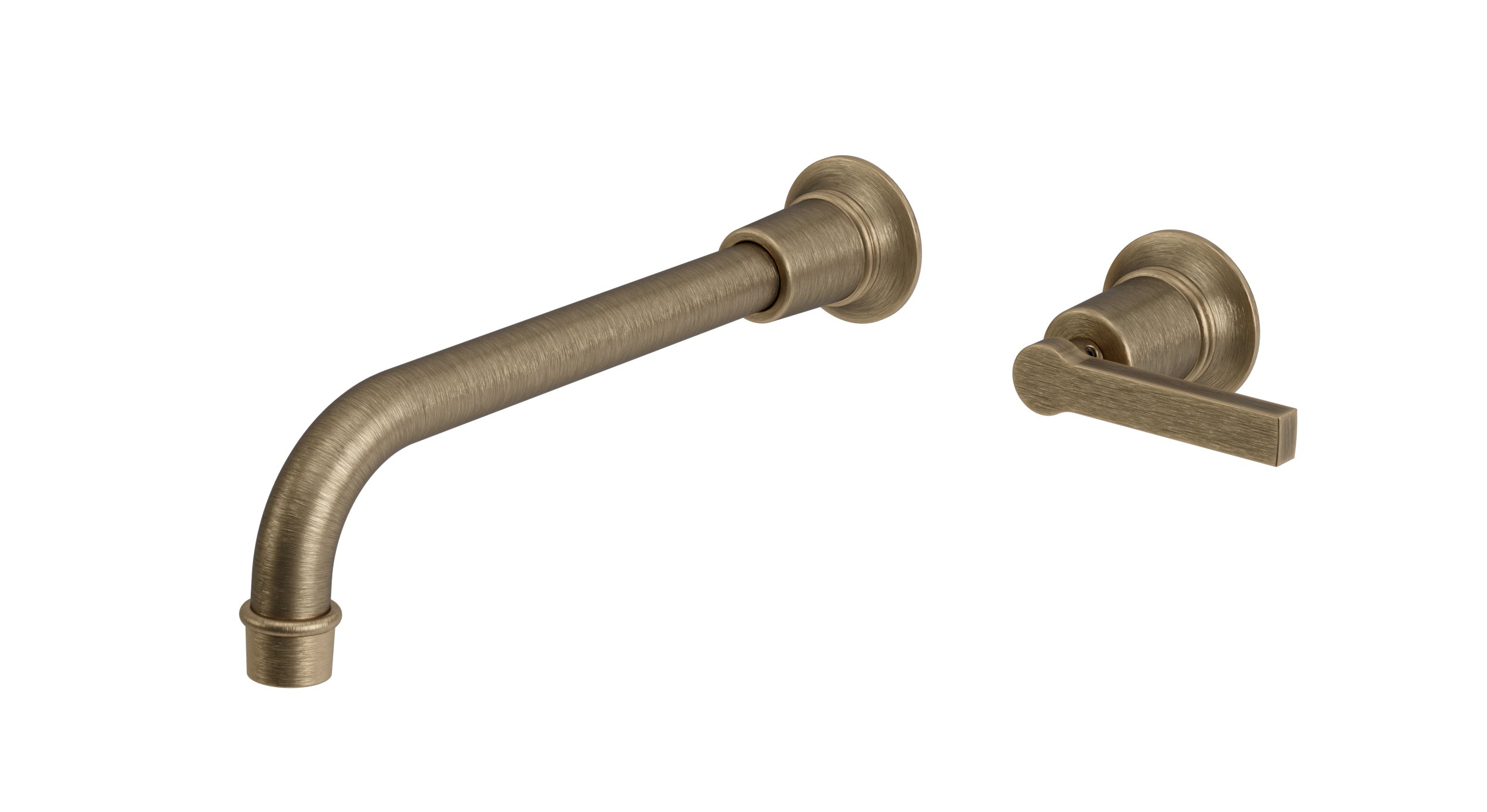Emerson One Handle Wall Mount 10" Lavatory Faucet with Classic Lever Handle in Antique Brass
