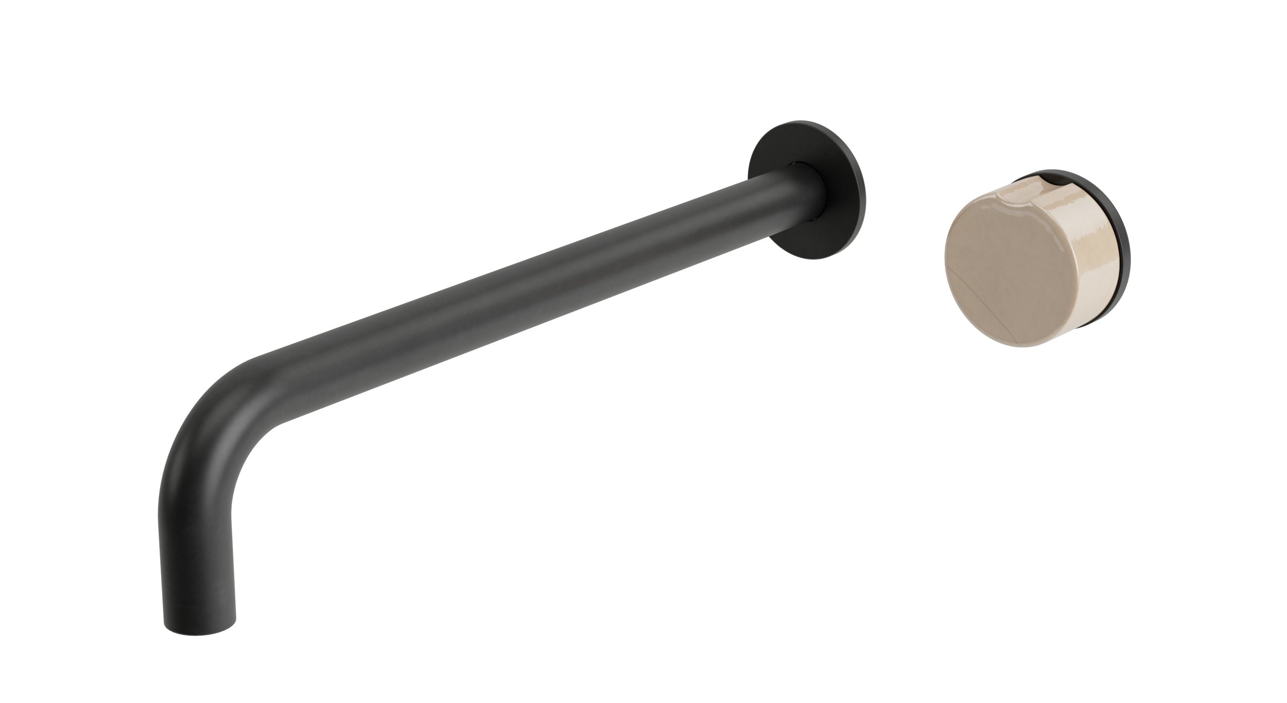 Foundry One Handle Wall Mount 12" Lavatory Faucet with Pebble Ceramic Knob Handle in Oil Rubbed Bronze