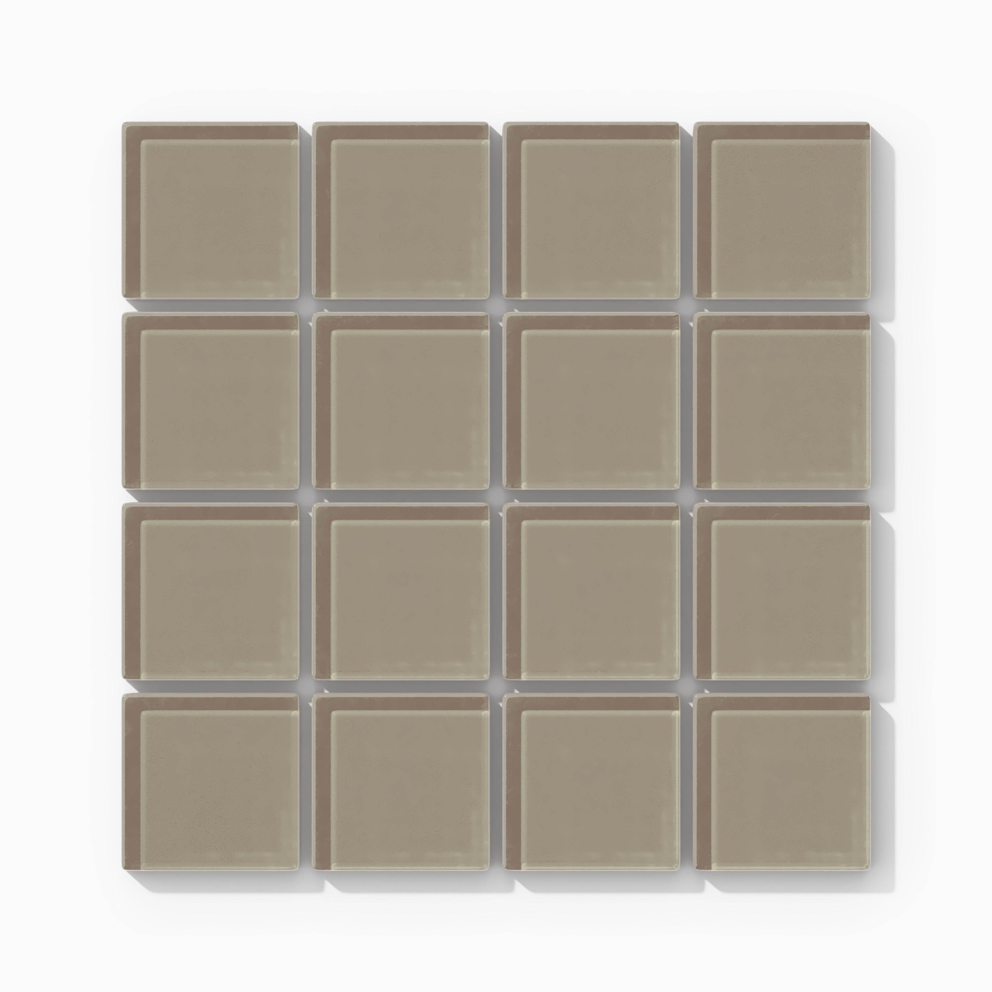 2x2 Straight Set Sheeted Glass Mosaic Tile in Quail Gloss