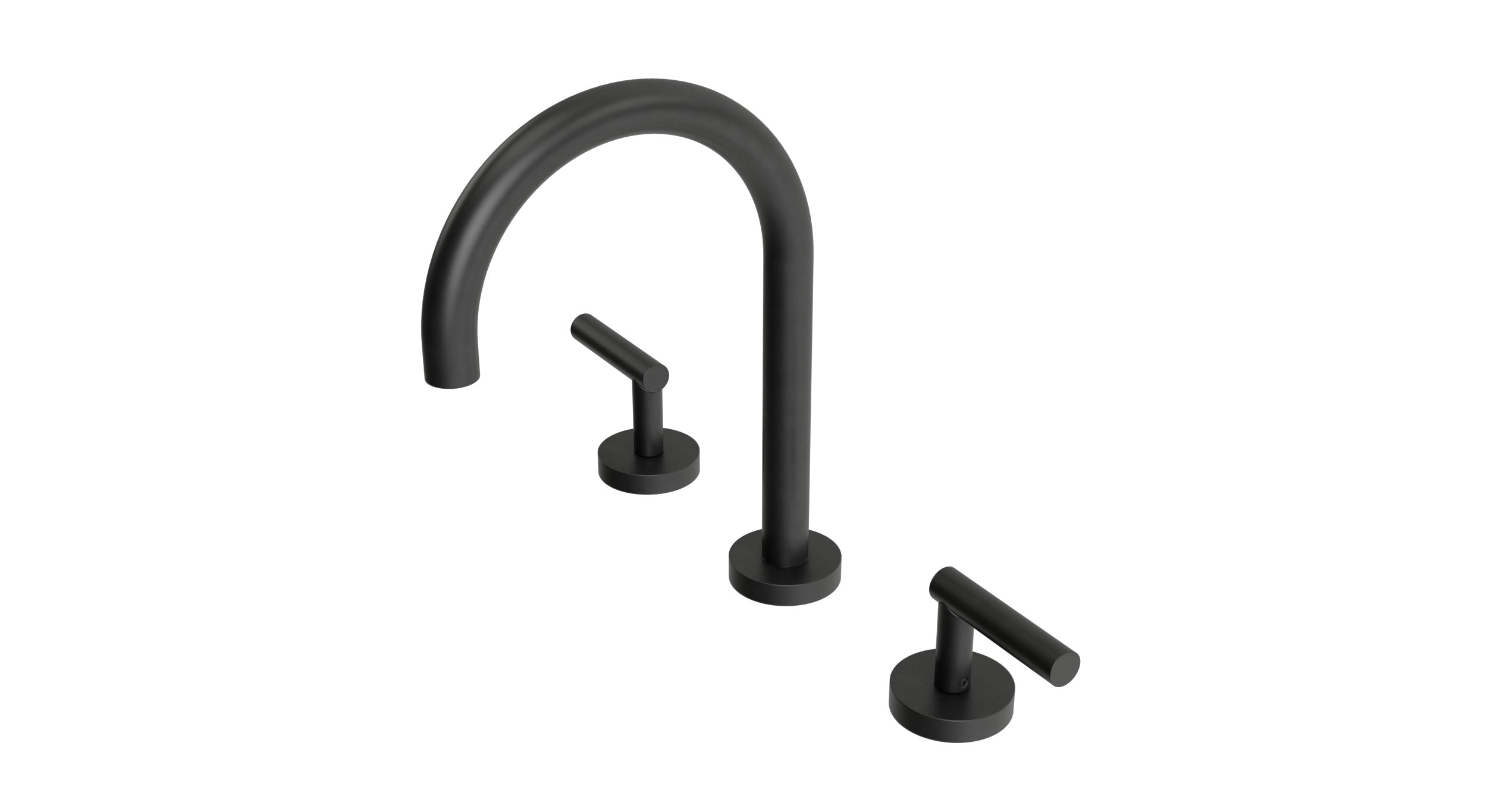 Contour Two Handle Deck Mount Gooseneck Lavatory Faucet with Soft Lever Handles in Oil Rubbed Bronze