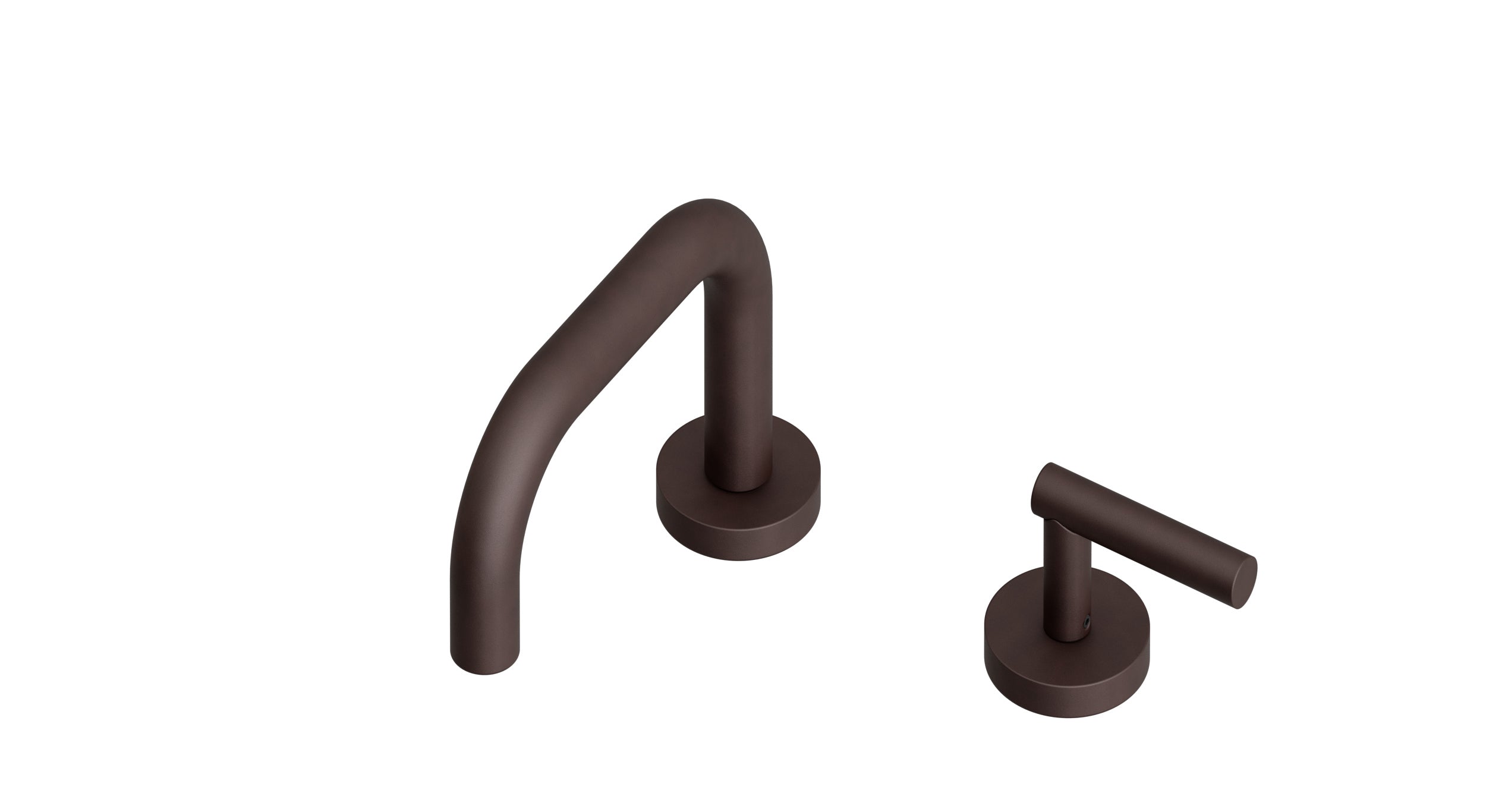 Contour One Handle Deck Mount Squaretop Lavatory Faucet with Soft Lever Handle in Architectural Copper