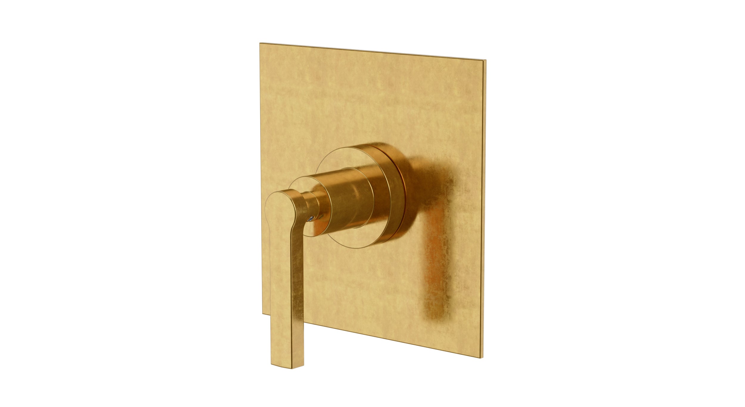 Flatiron One Handle Wall Mount Shower Trim with Linear Lever Handle in French Brass