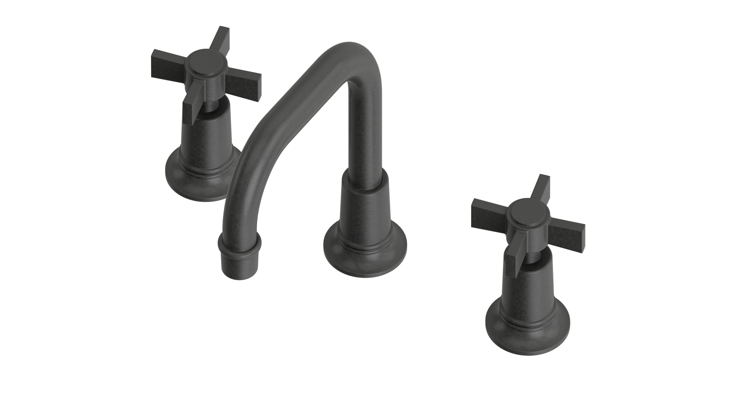 Emerson Two Handle Deck Mount Squaretop Lavatory Faucet with Defined Cross Handles in Blackened Nickel