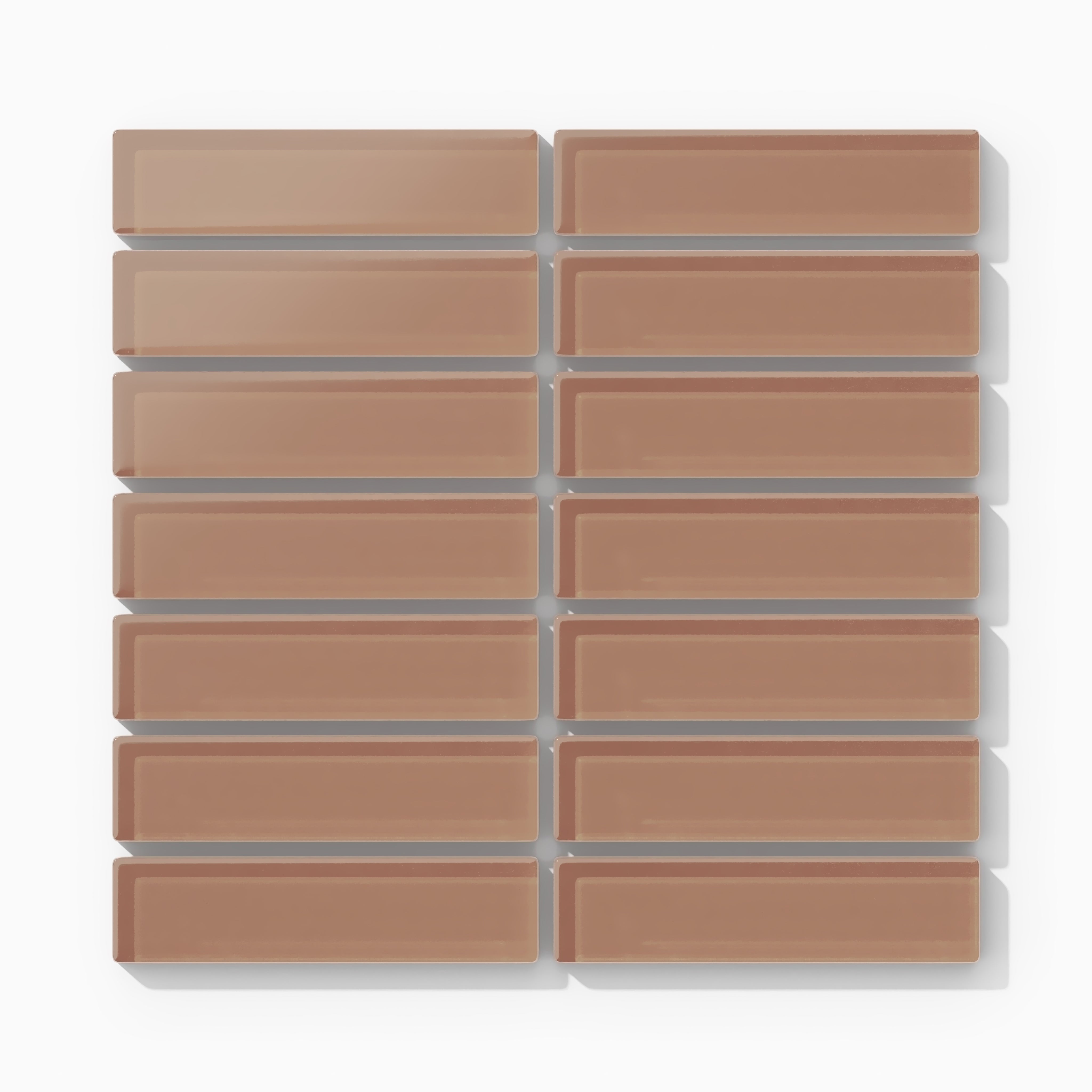 1x4 Straight Set Sheeted Glass Mosaic Tile in Sora Matte
