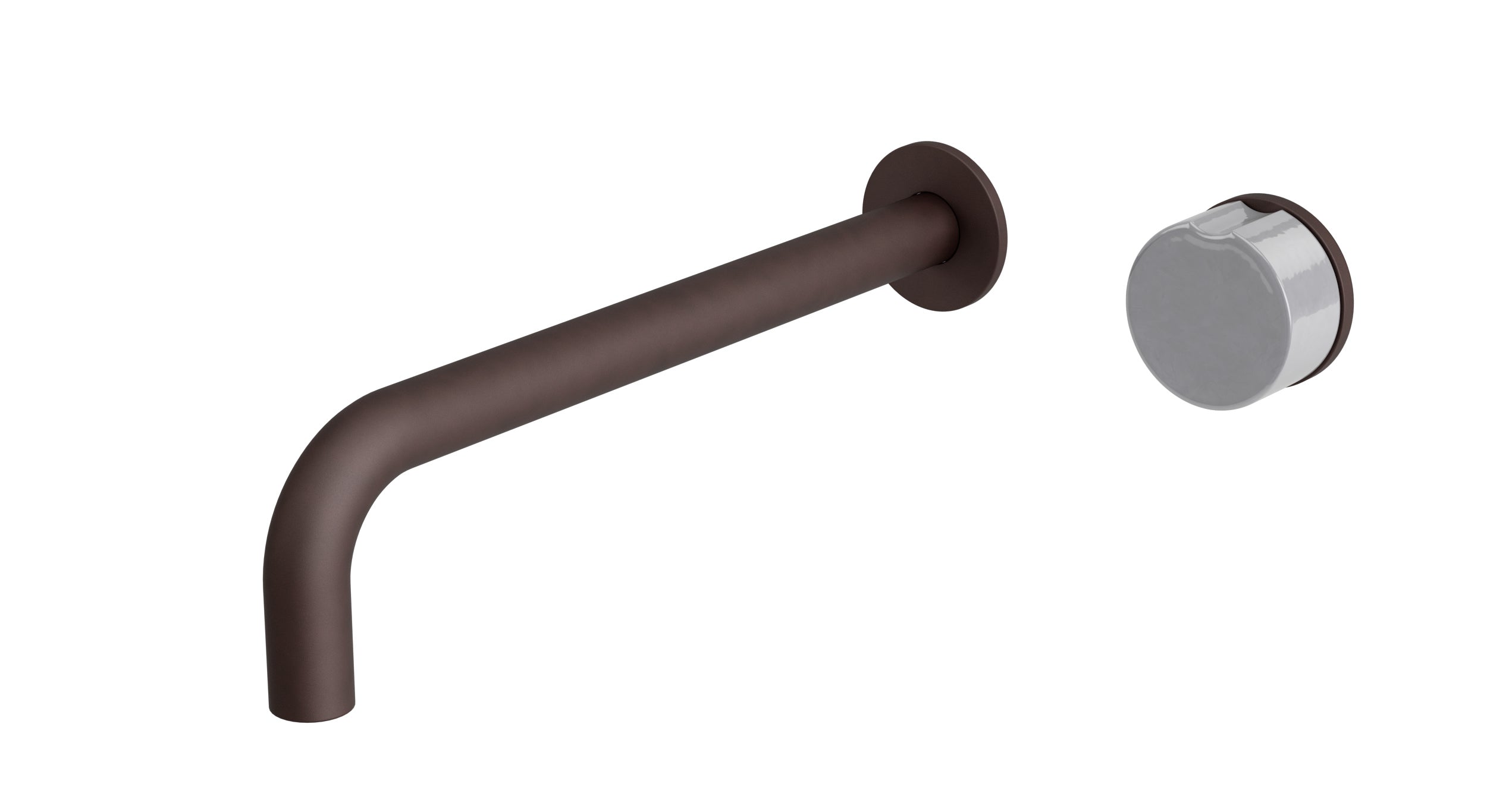 Foundry One Handle Wall Mount 10" Lavatory Faucet with Groove Ceramic Knob Handle in Architectural Copper