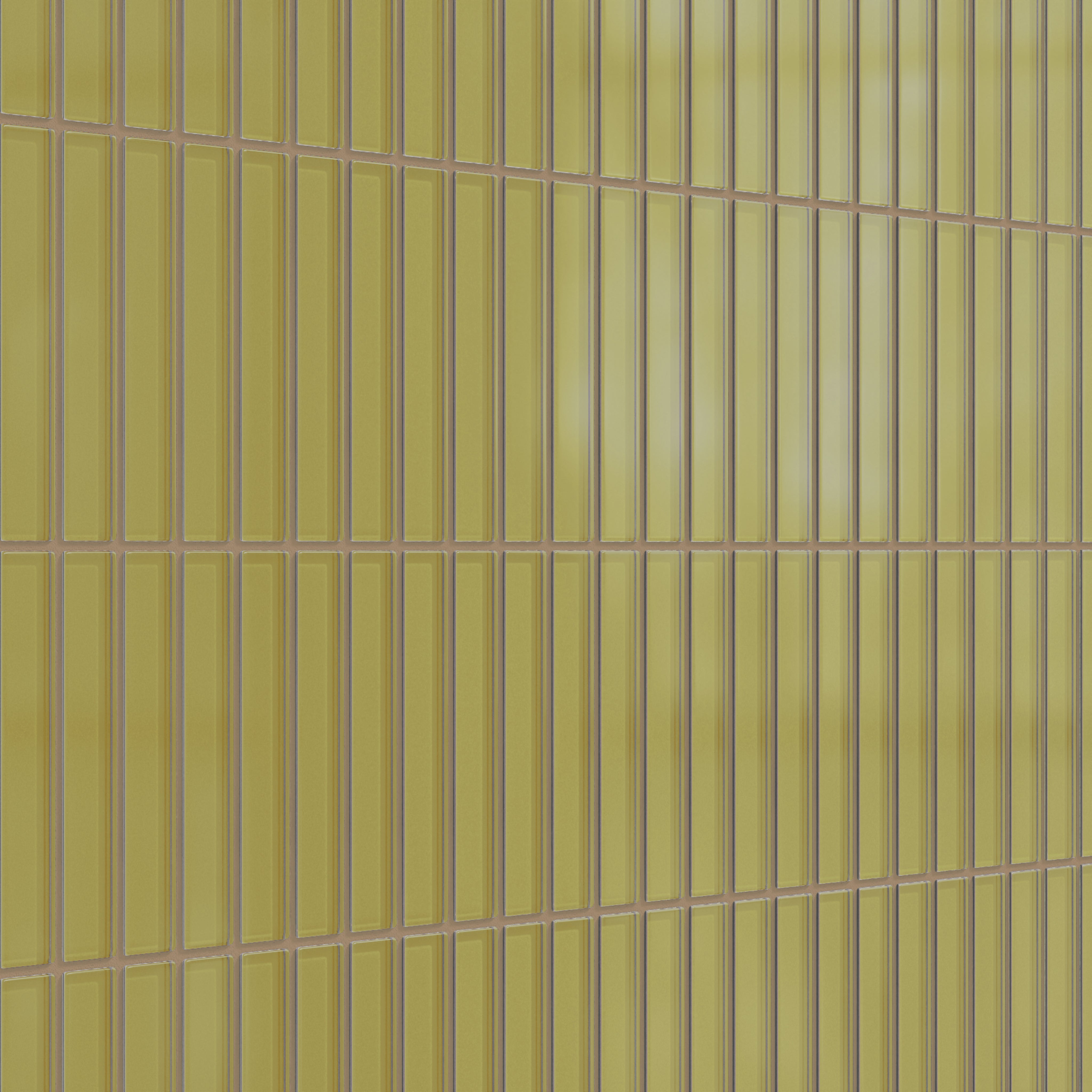 1x6 Straight Set Sheeted Glass Mosaic Tile in Pine Siskin Matte