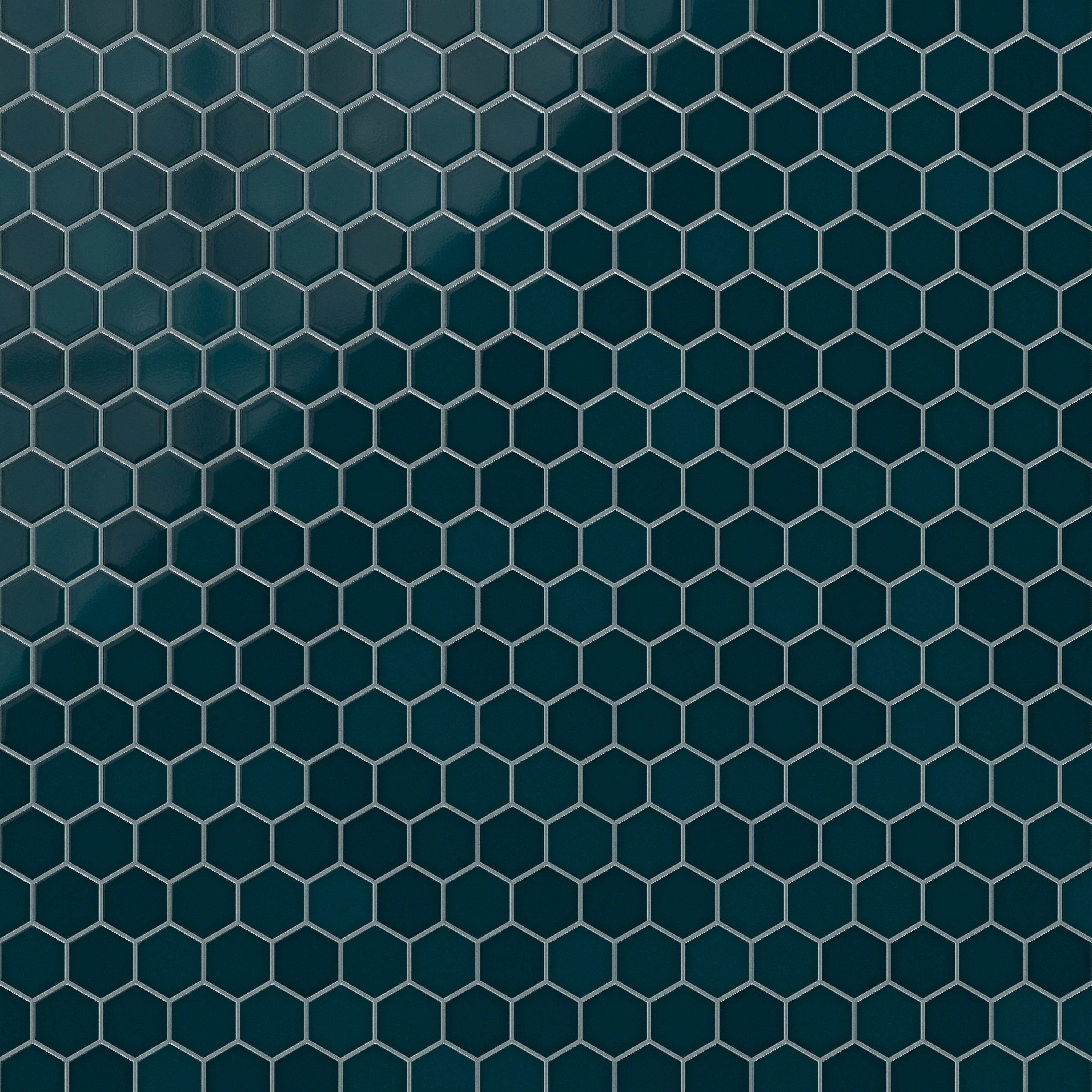 4" Hexagon Original Ceramic Tile in Caspian Sea Gloss