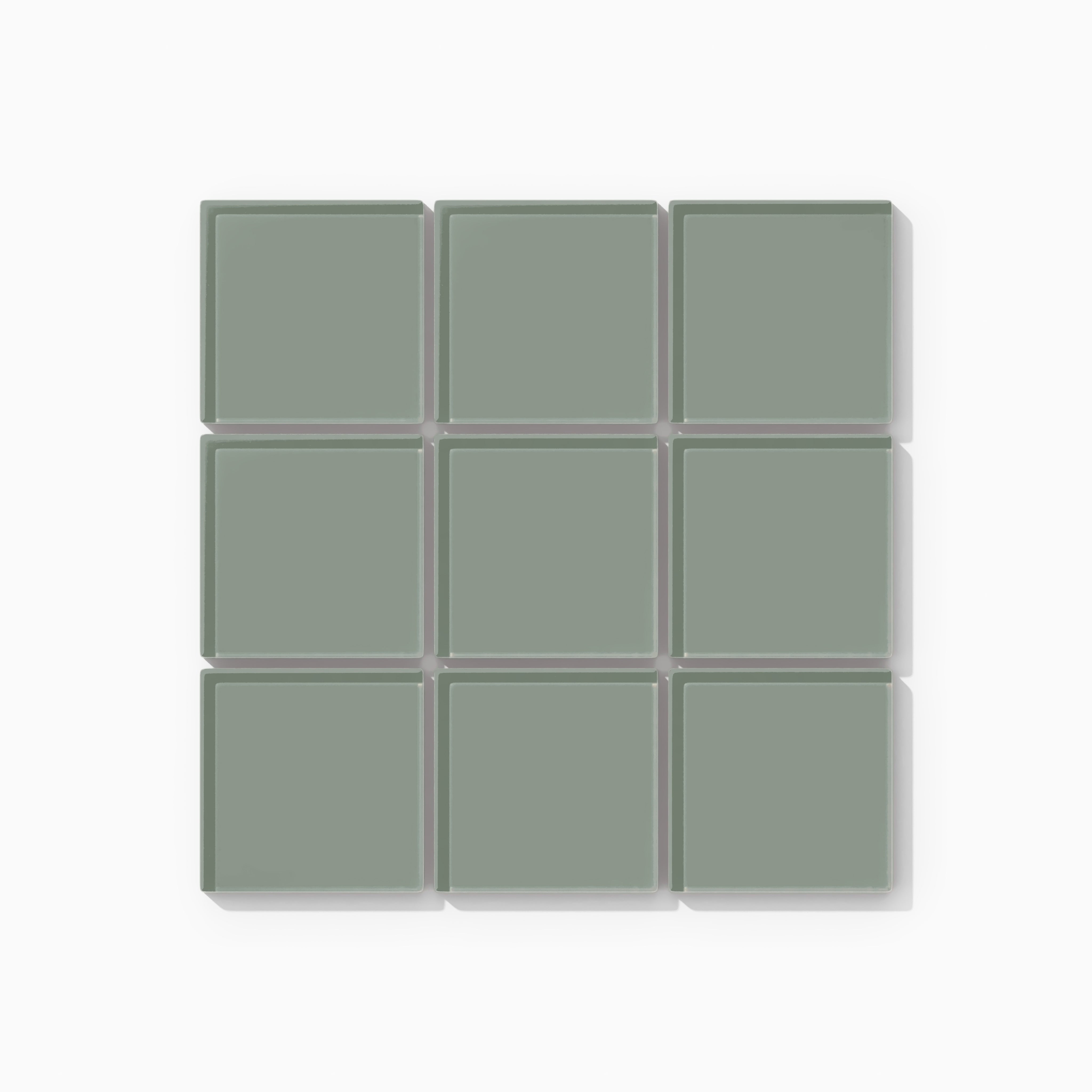 3x3 Straight Set Sheeted Glass Mosaic Tile in Hummingbird Gloss