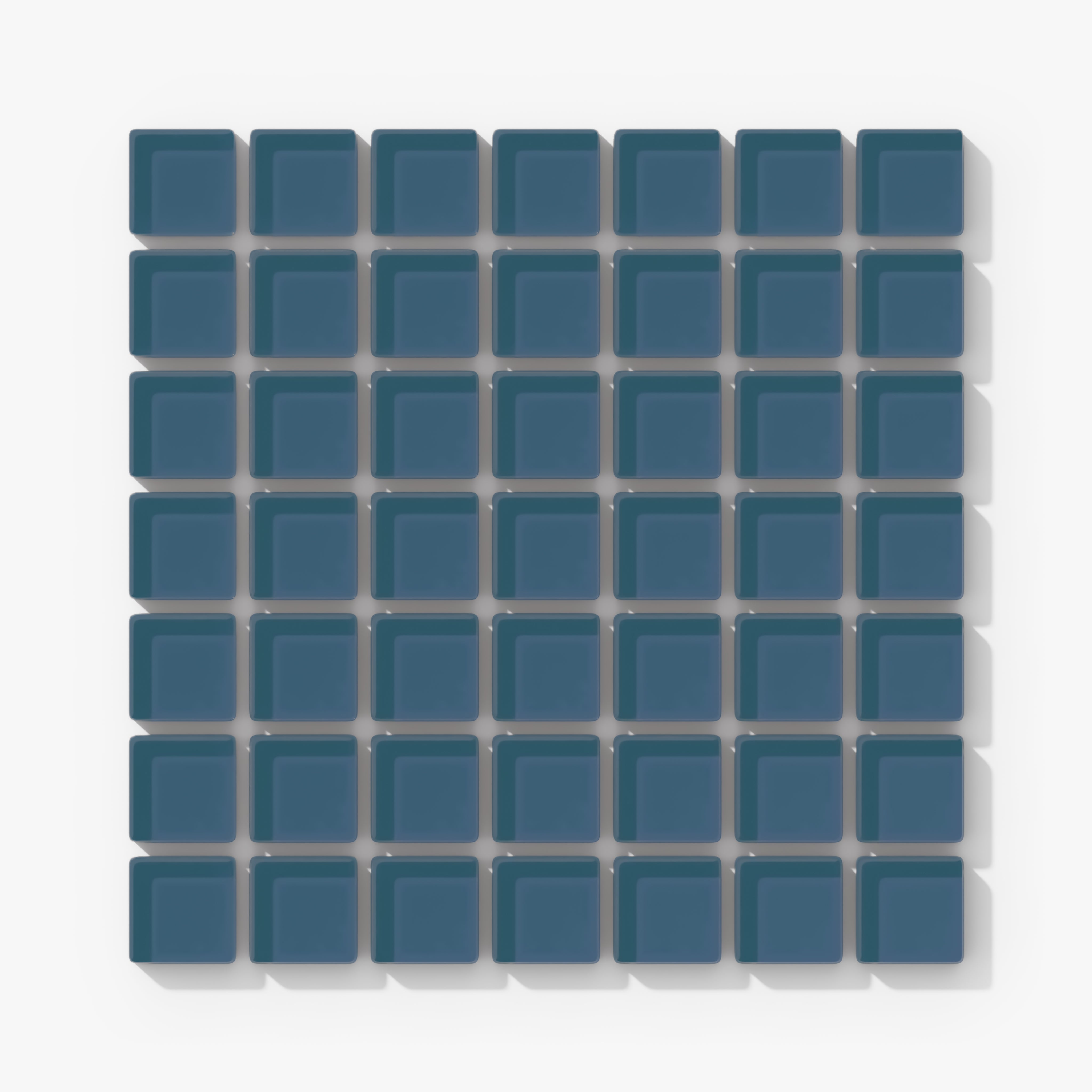1x1 Straight Set Sheeted Glass Mosaic Tile in Blue Jay Gloss