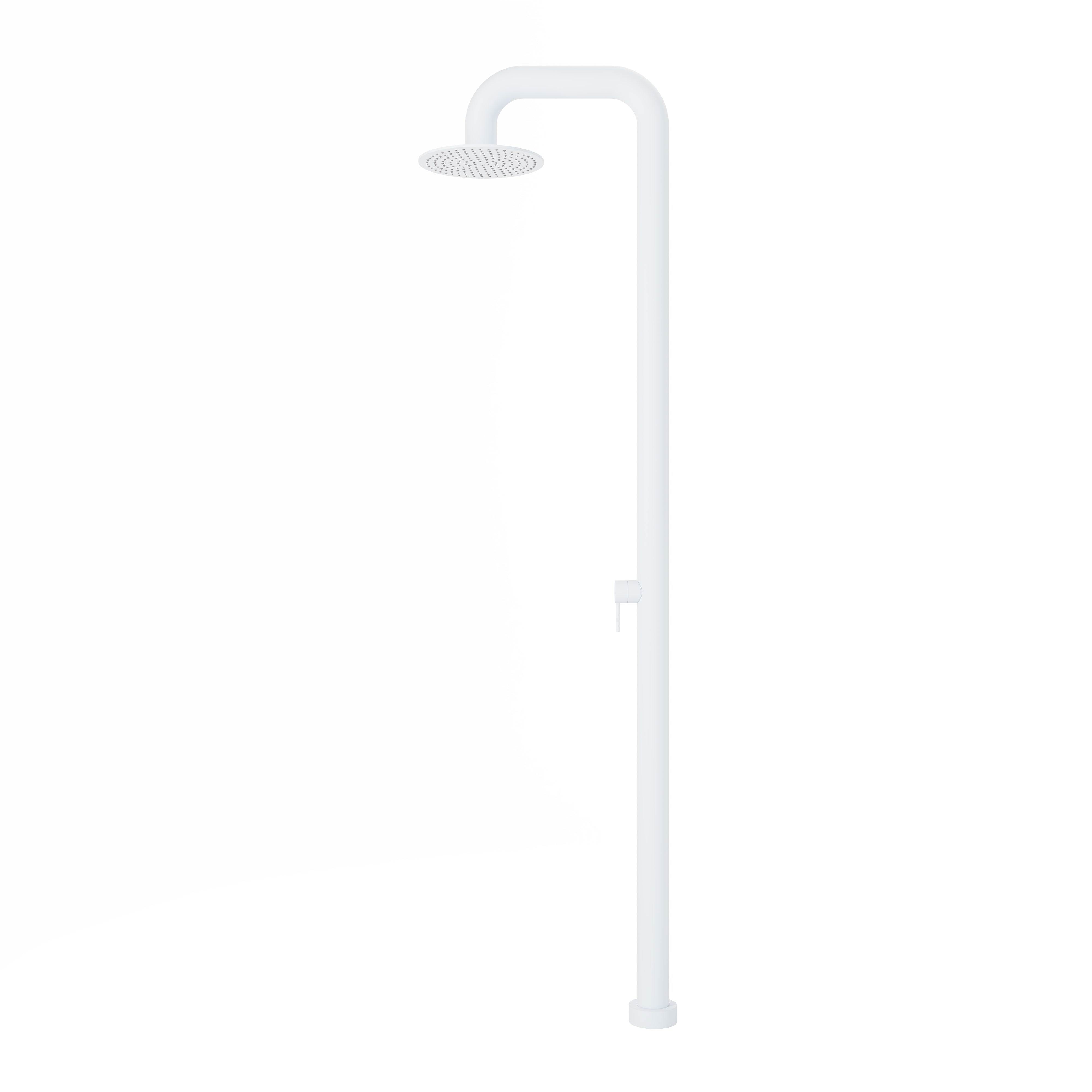 Contour Outdoor Shower Pressure Balance with 12" Rain Head in Matte White
