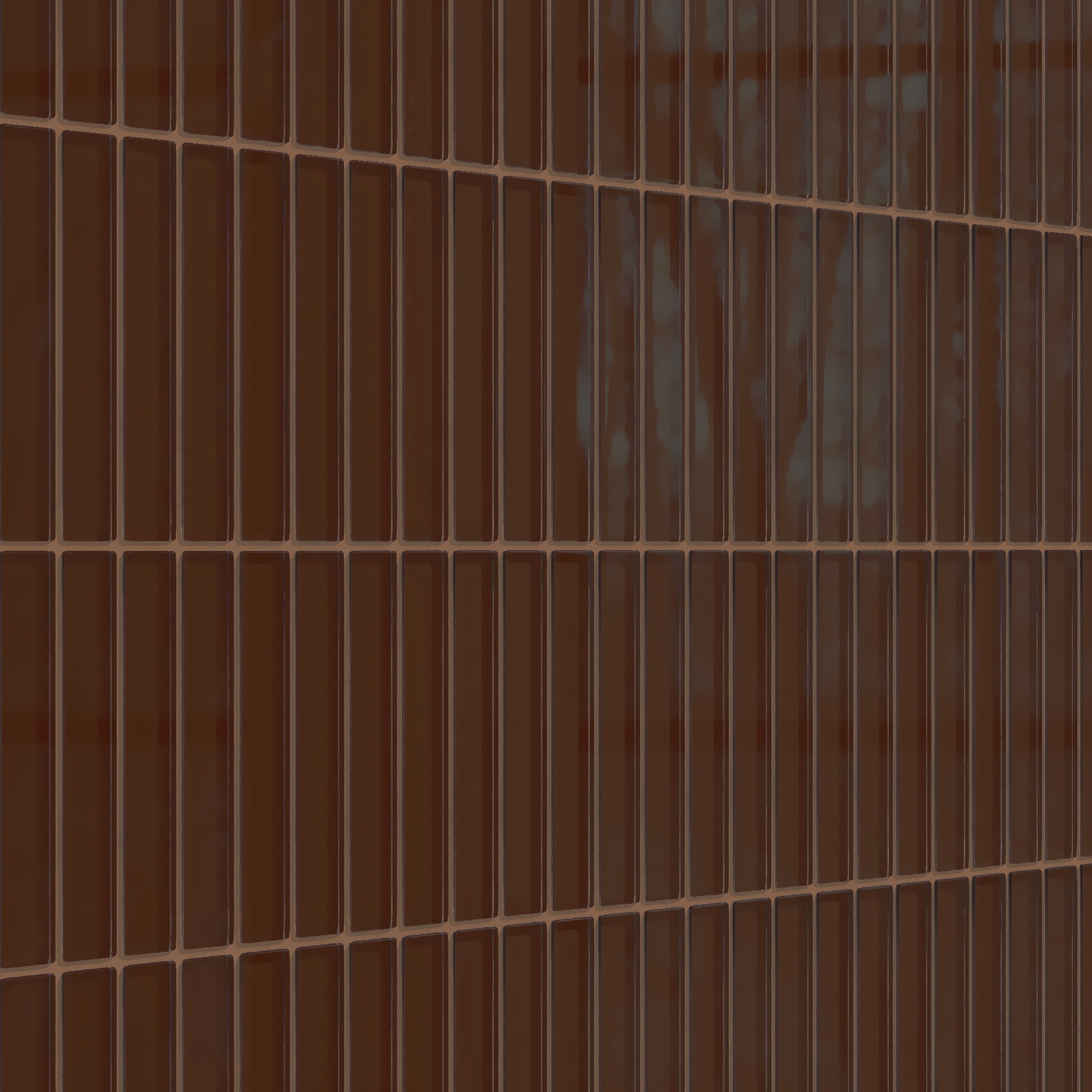 1x6 Straight Set Sheeted Glass Mosaic Tile in Thrasher Gloss