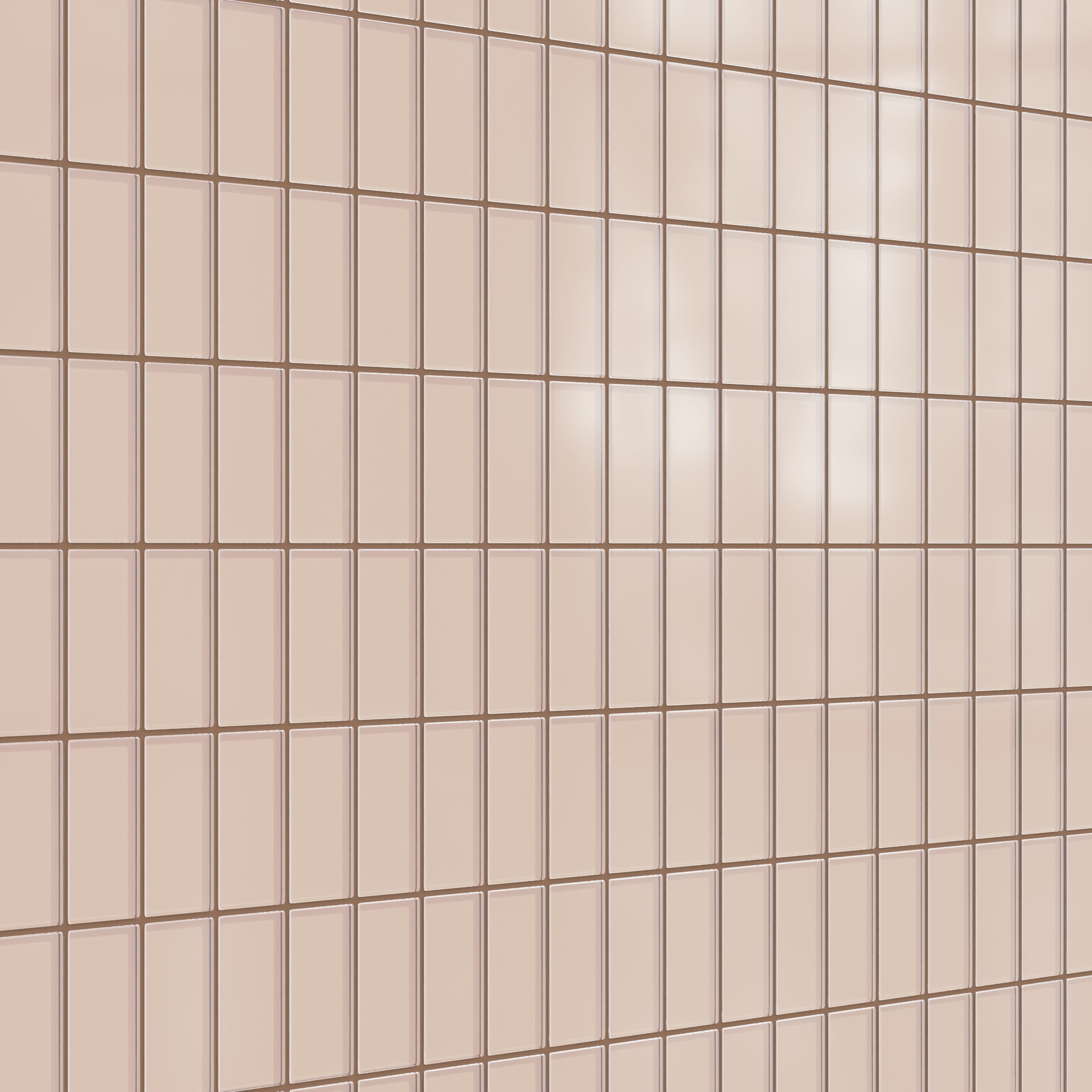 2x4 Straight Set Sheeted Glass Mosaic Tile in Rosy Finch Matte