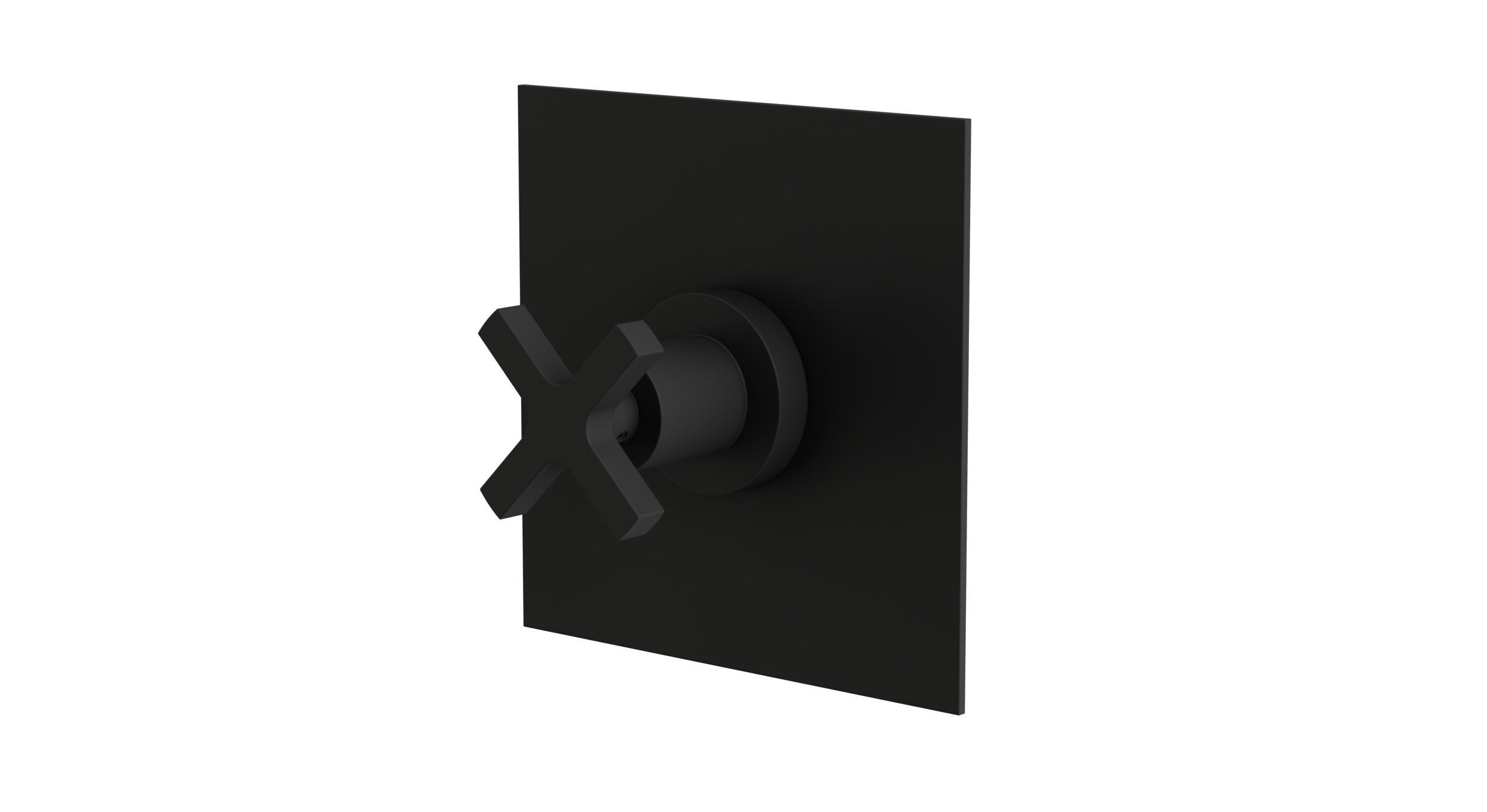 Flatiron One Handle Wall Mount Shower Trim with Linear Cross Handle in Matte Black