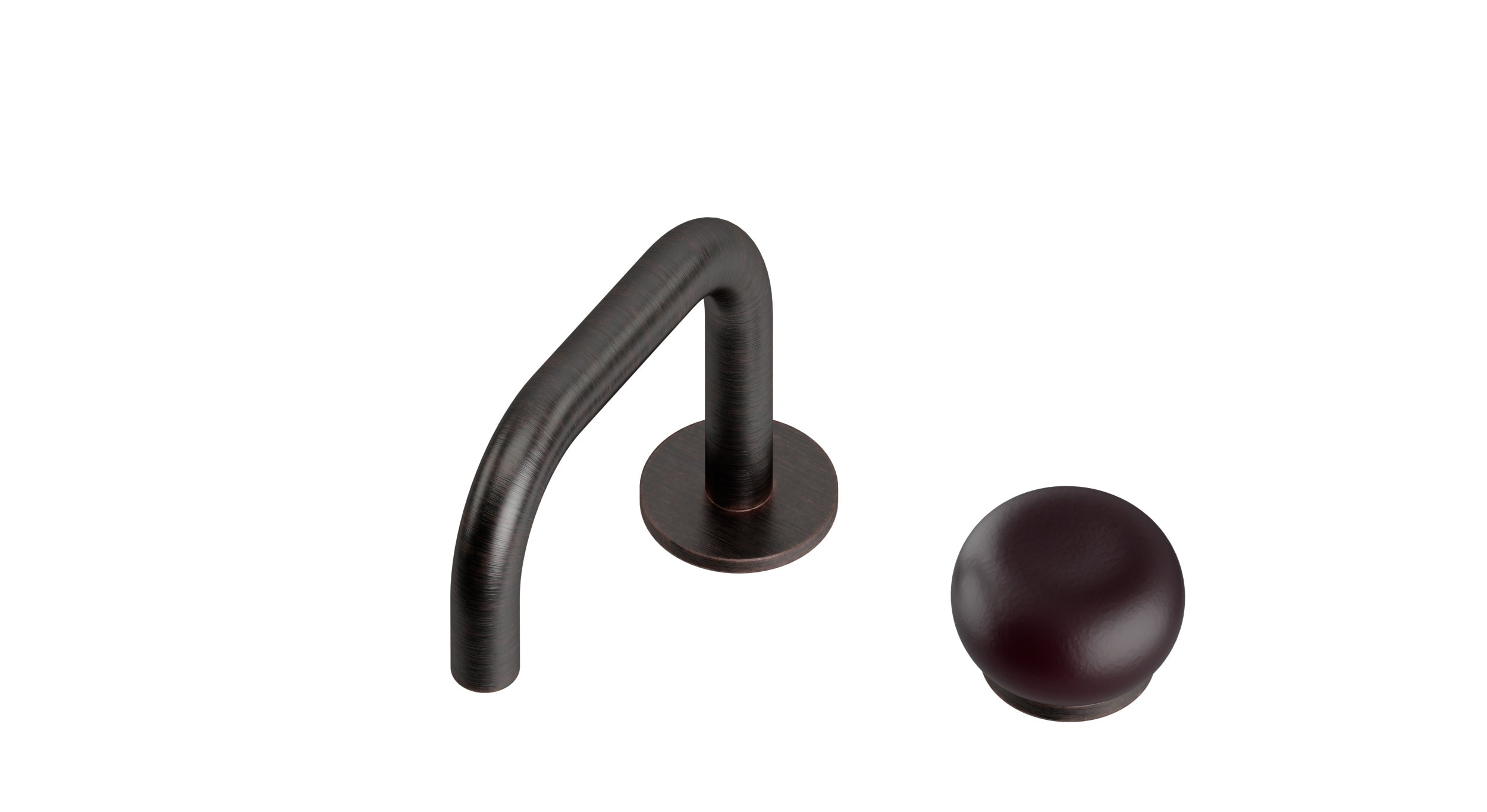 Foundry One Handle Deck Mount Squaretop Lavatory Faucet with Pebble Ceramic Knob Handle in Antique Bronze