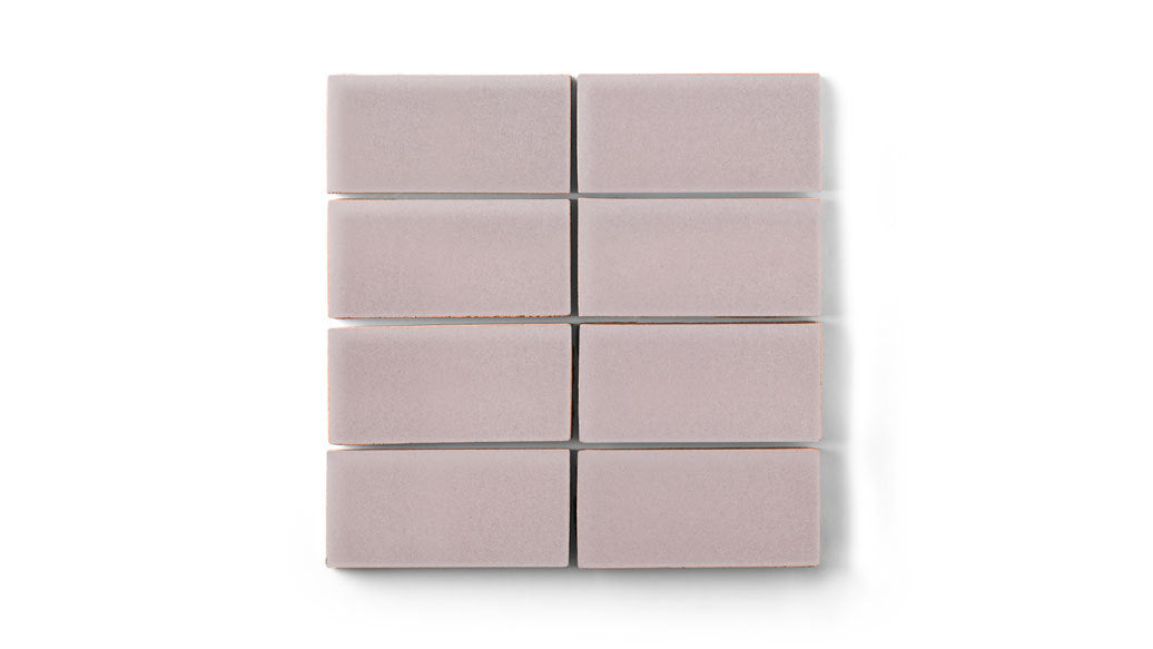 2x4 Straight Set Sheeted Original Ceramic Mosaic Tile in Painted Sky Gloss