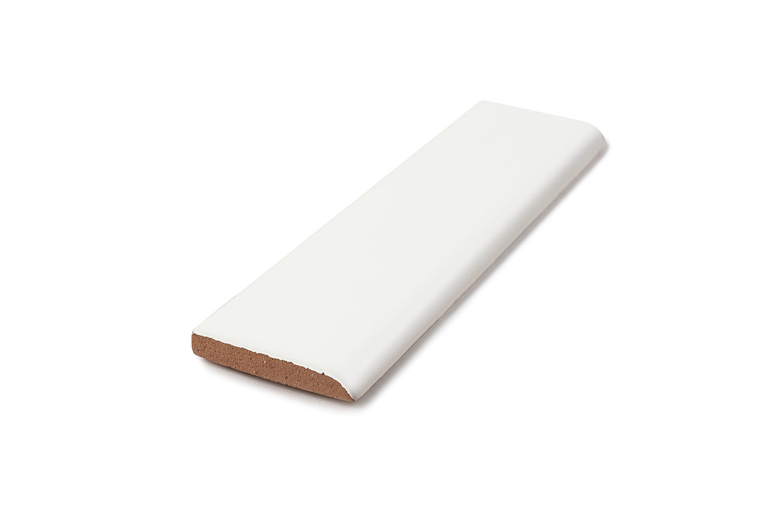 Quick Ship 2x8 Long Edge Bullnose Original Ceramic Trim in Calcite Matte