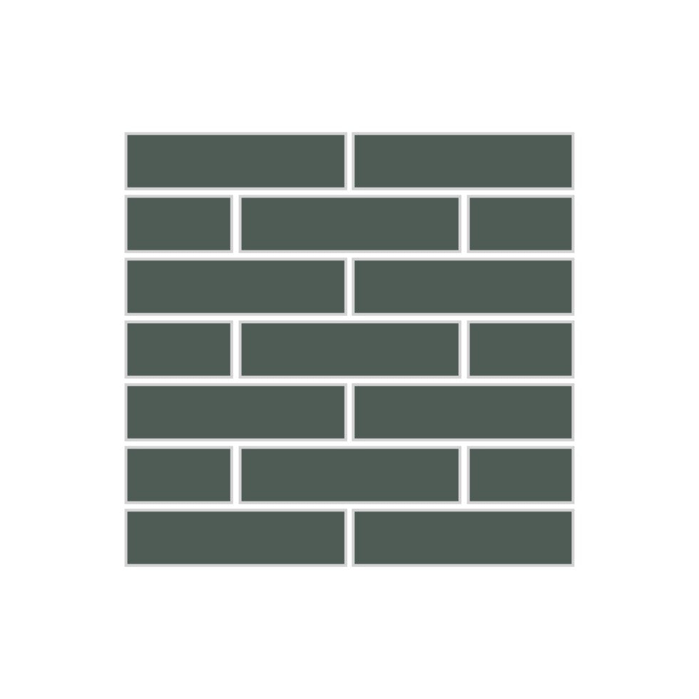 1x4 Half Offset Sheeted Original Ceramic Mosaic Tile in Tempest Matte