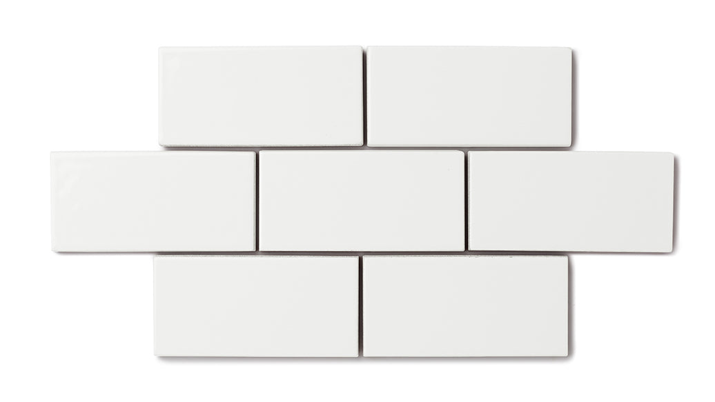 3x3 Straight Set Sheeted Natural Press Ceramic Mosaic Tile in Zinc Gloss
