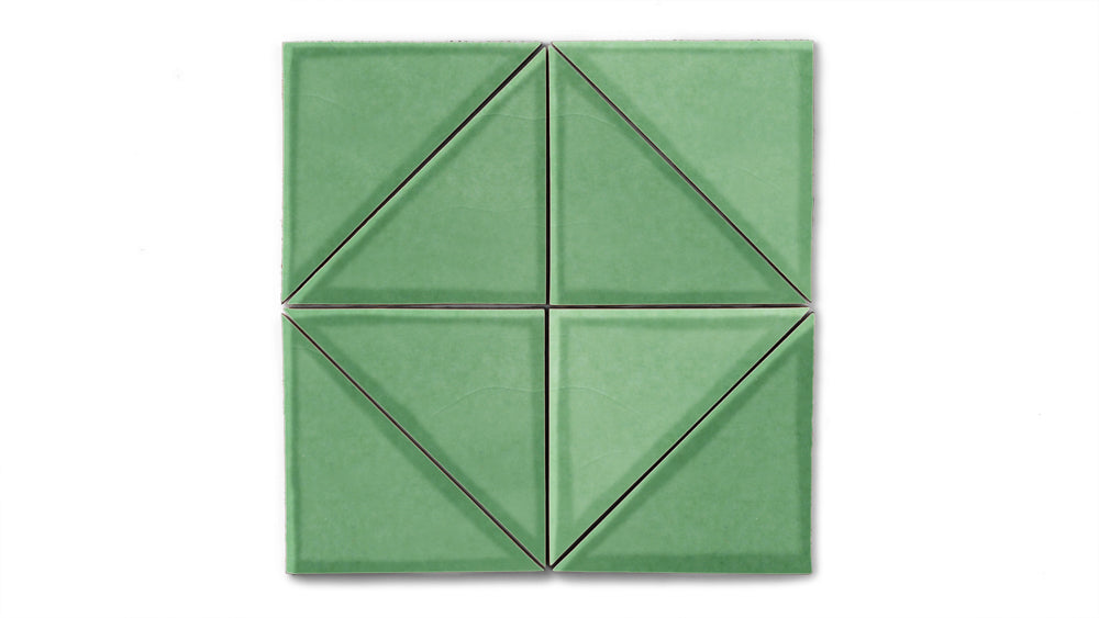 6" Triangle Original Ceramic Tile in Sea Green Gloss