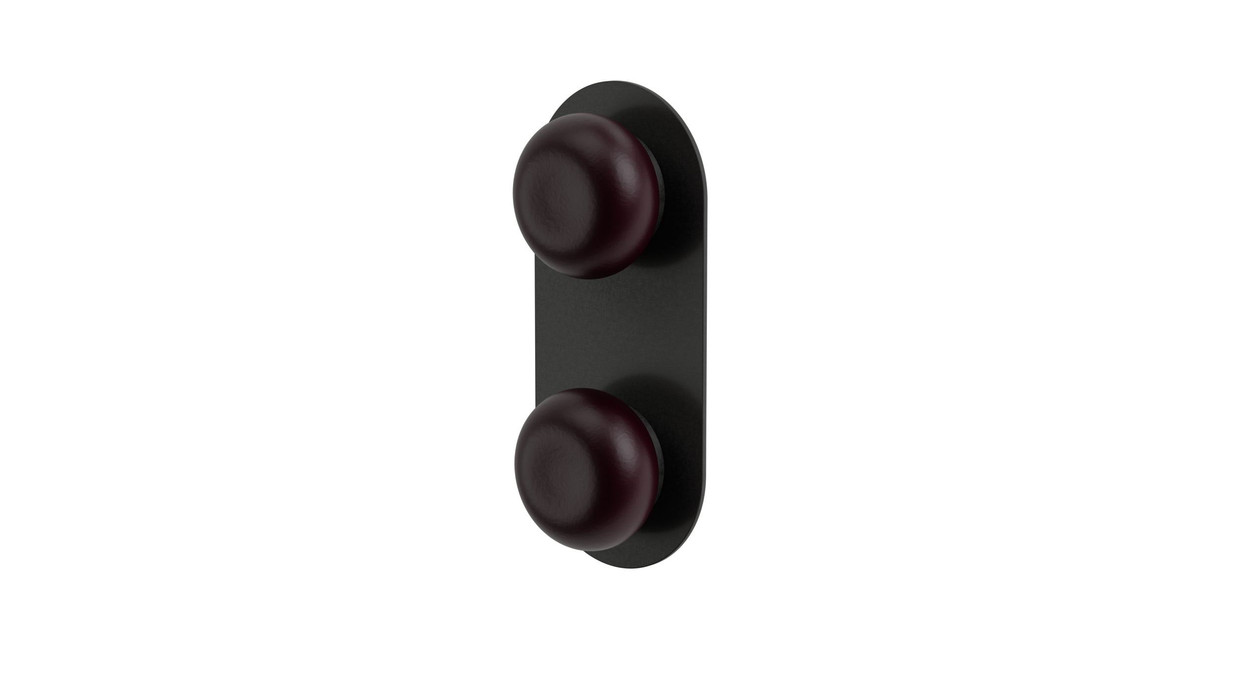 Foundry Two Handle Wall Mount Shower Trim with Pebble Ceramic Knob Handles in Blackened Nickel