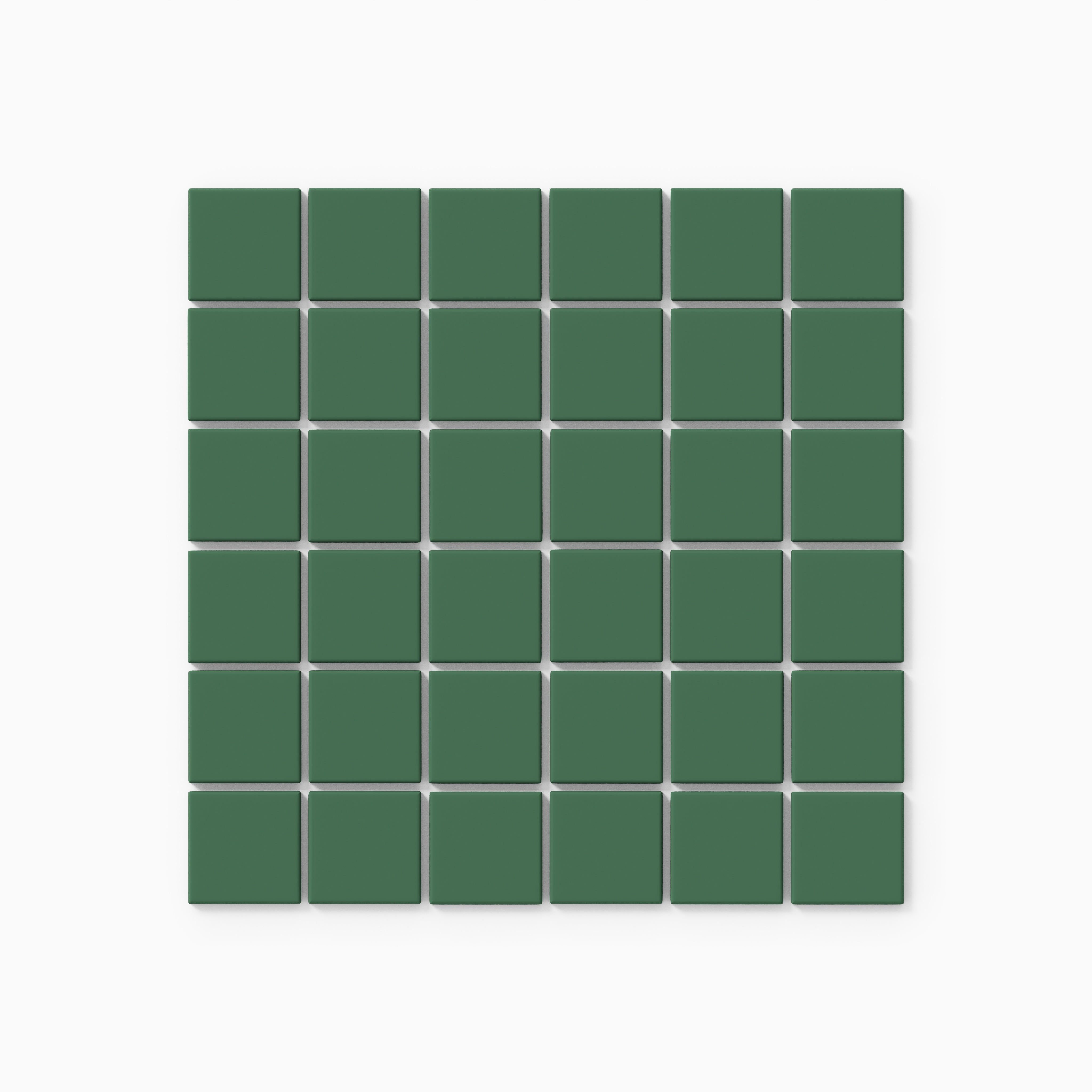 2x2 Straight Set Sheeted Natural Press Ceramic Mosaic Tile in Viridian Matte