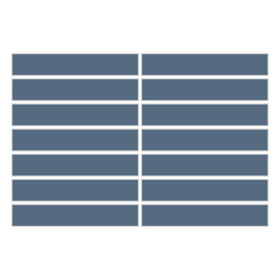 1x6 Straight Set Sheeted Original Ceramic Mosaic Tile in Slate Blue Matte