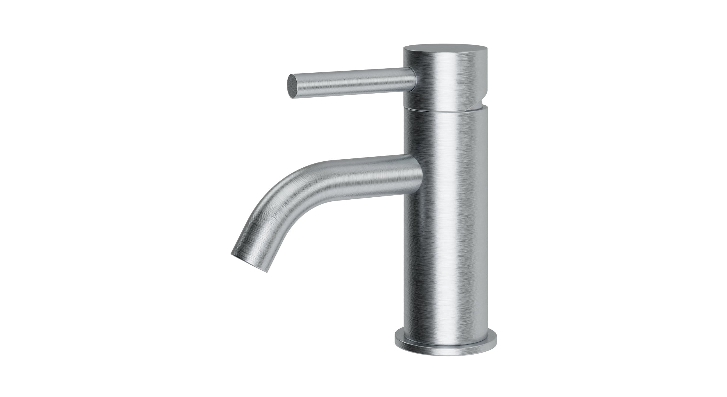 Contour One Handle Deck Mount Monoblock Lavatory Faucet with Soft Lever Handle in Satin Chrome