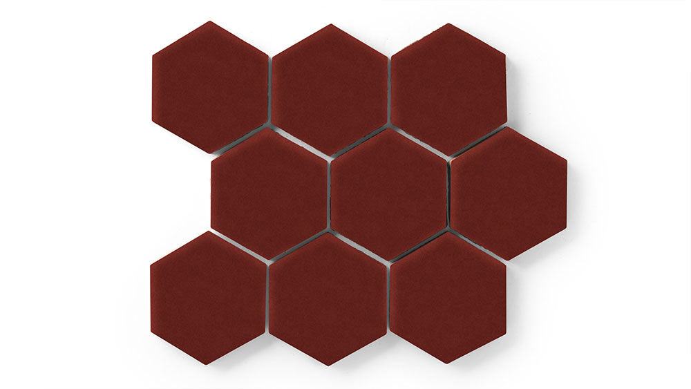 4" Hexagon Original Ceramic Tile in Vintage Leather Matte