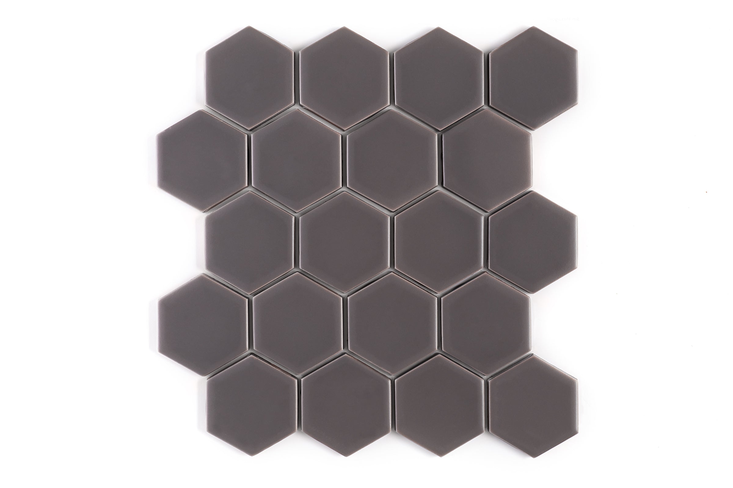 3" Hexagon Sheeted Original Ceramic Mosaic Tile in Kalamata Matte