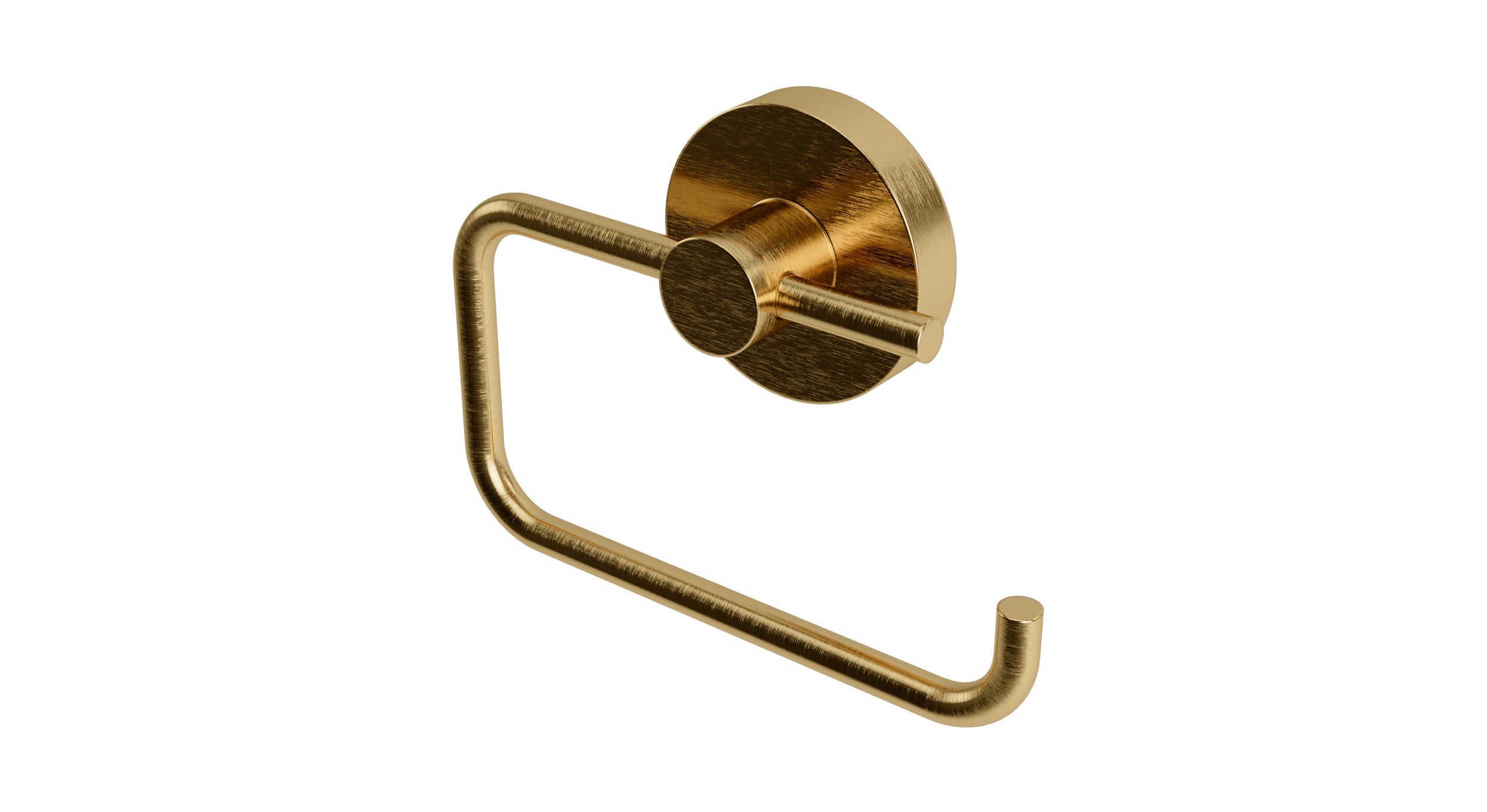 Flatiron Round Single Post Paper Holder in Satin Brass