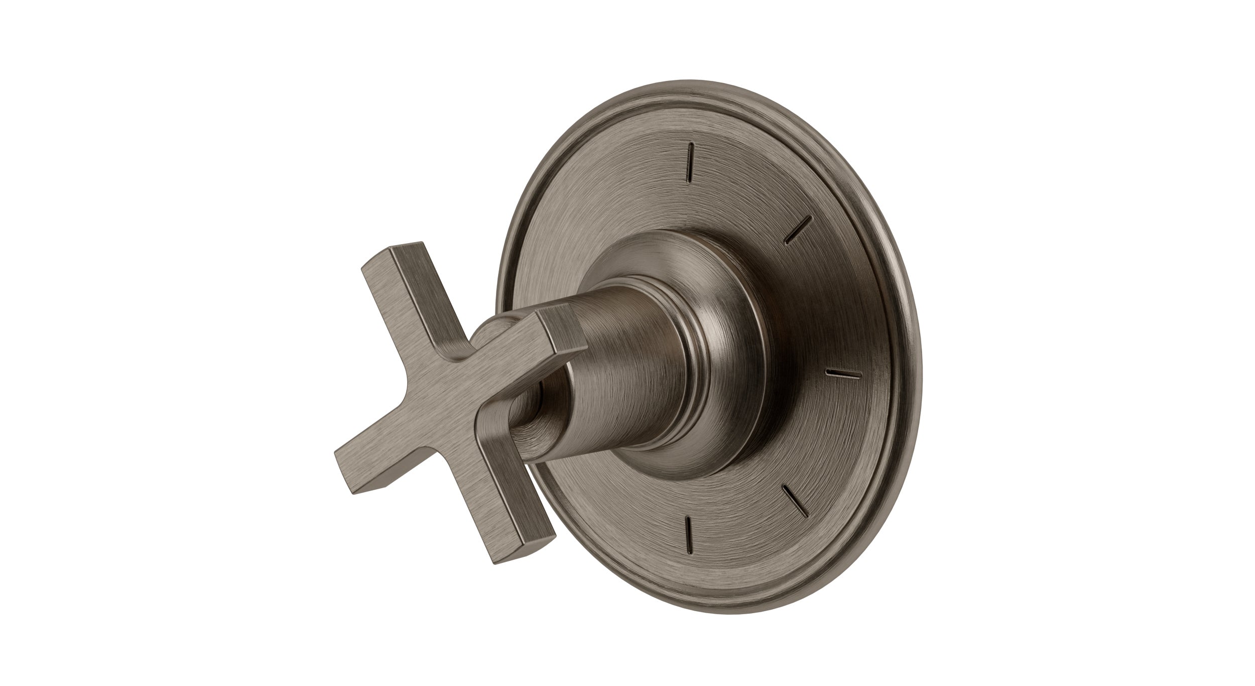Emerson One Handle Wall Mount Shower Trim with Classic Cross Handle in Antique Nickel