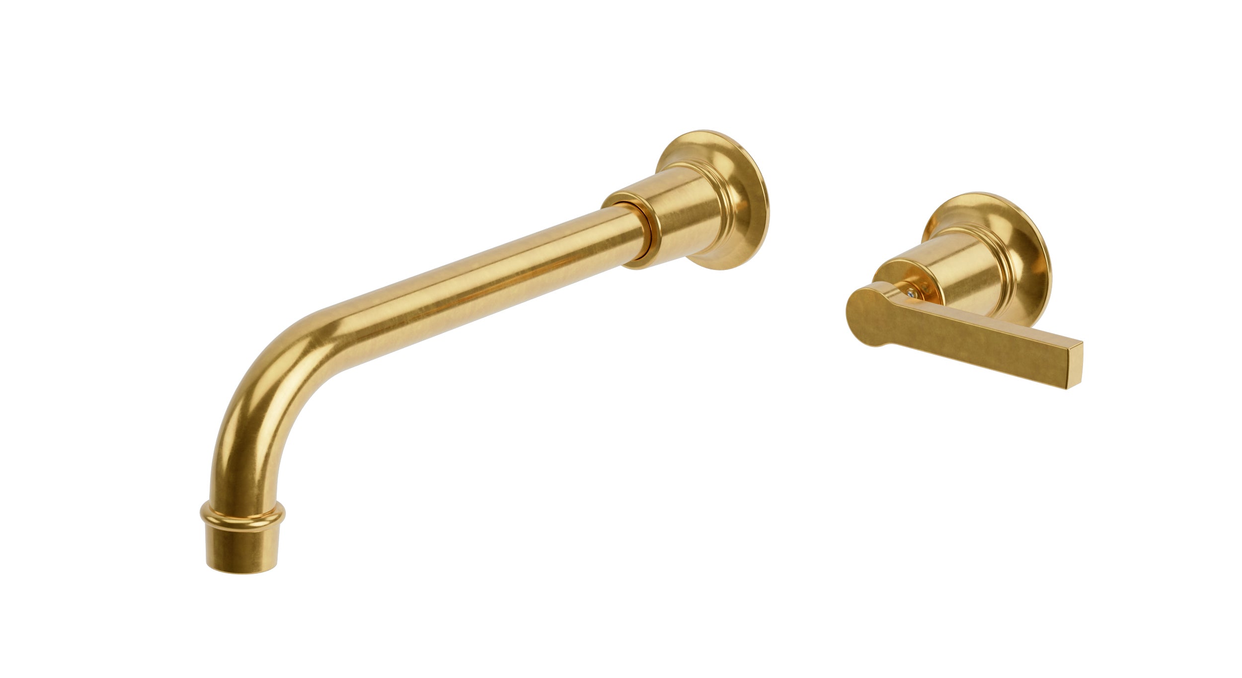 Emerson One Handle Wall Mount 10" Lavatory Faucet with Classic Lever Handle in French Brass