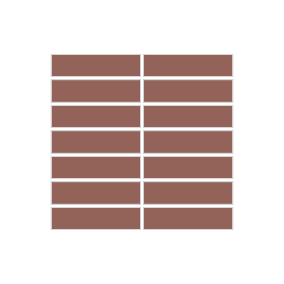 1x4 Straight Set Sheeted Original Ceramic Mosaic Tile in Mauve Matte
