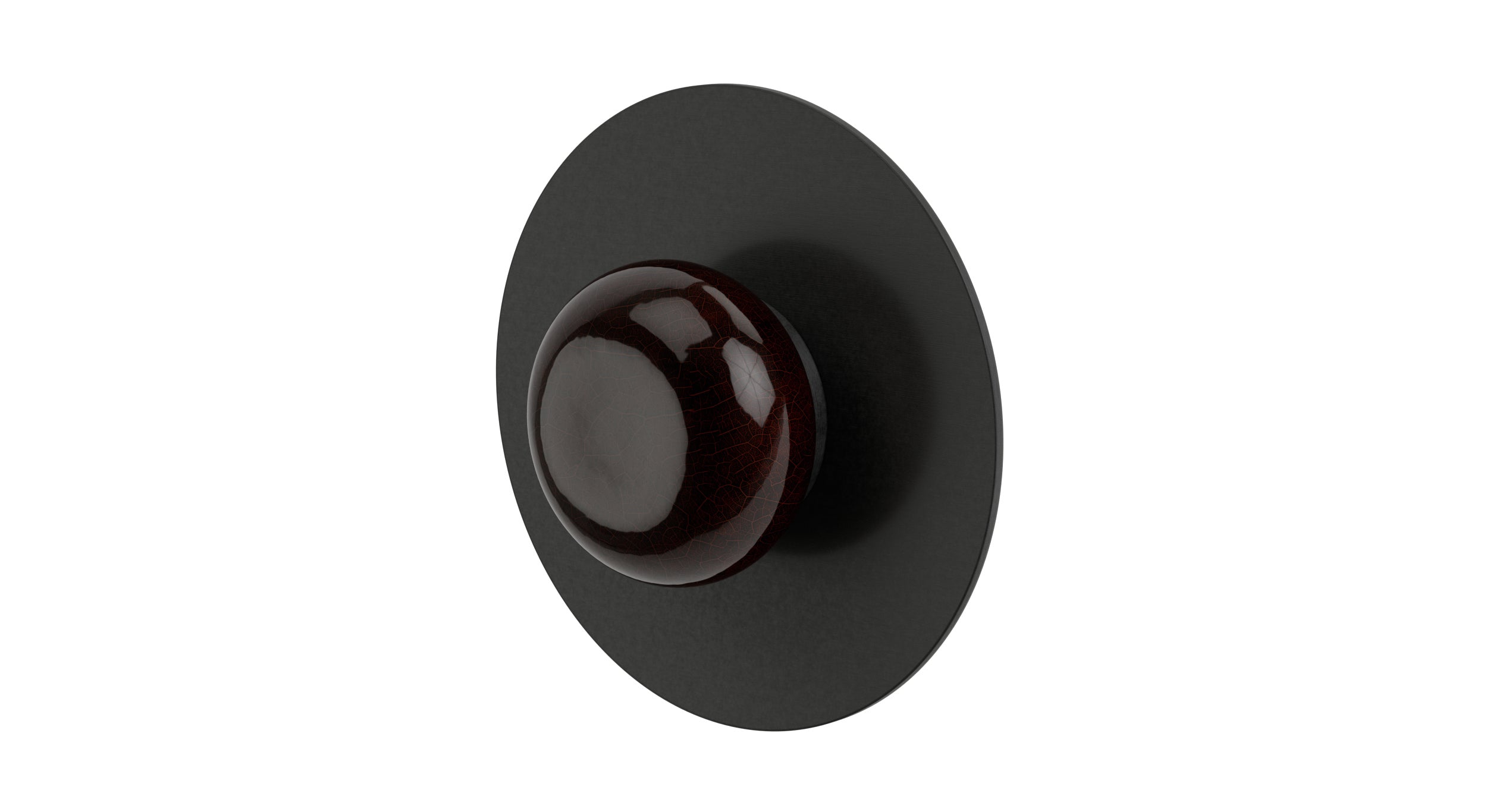 Foundry One Handle Wall Mount Shower Trim with Pebble Ceramic Knob Handle in Blackened Nickel
