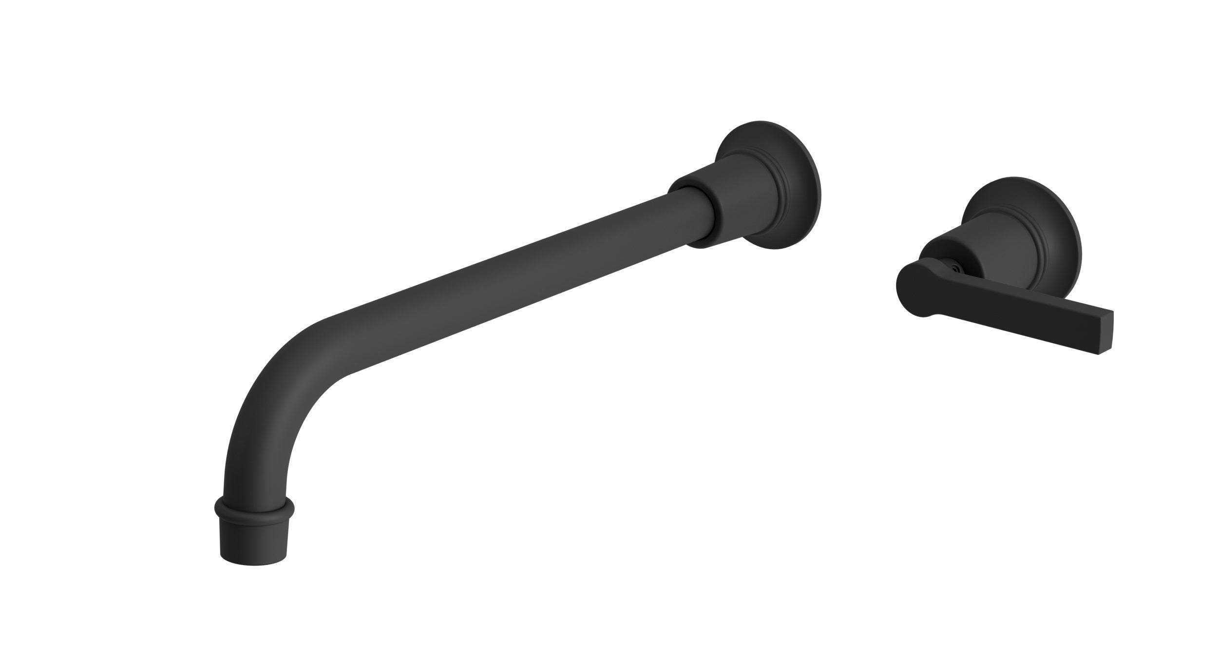 Emerson One Handle Wall Mount 12" Lavatory Faucet with Classic Lever Handle in Matte Black