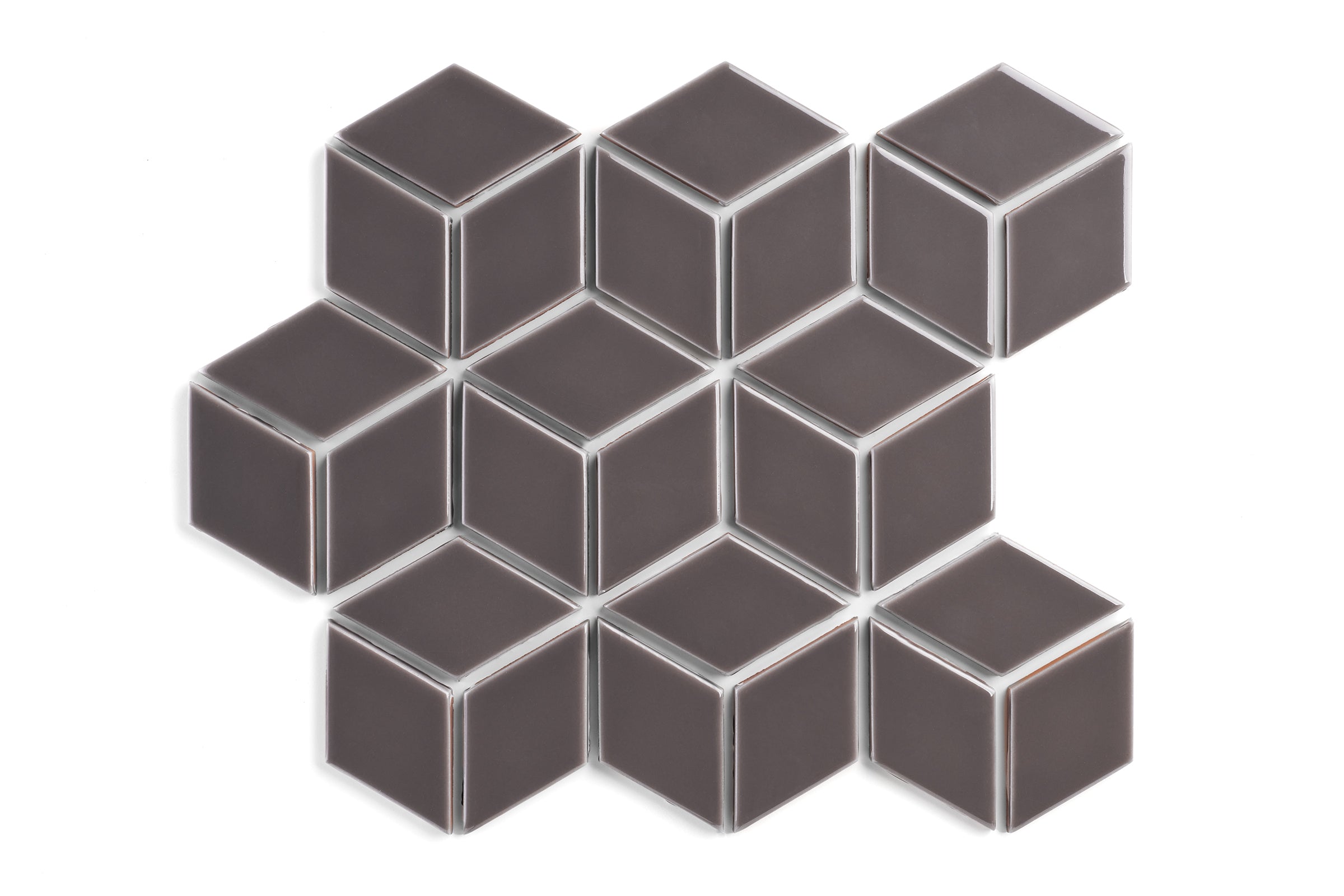 Small Diamond Sheeted - Escher Original Ceramic Mosaic Tile in Kalamata Gloss