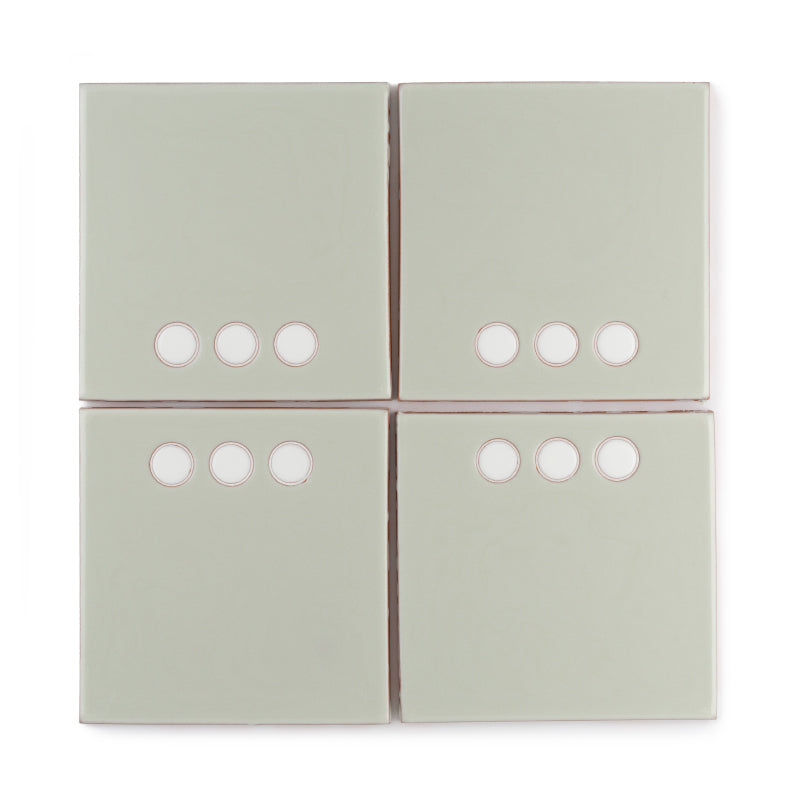 6x6 Handpainted Tile Dot Dash 3 in Plein Aire