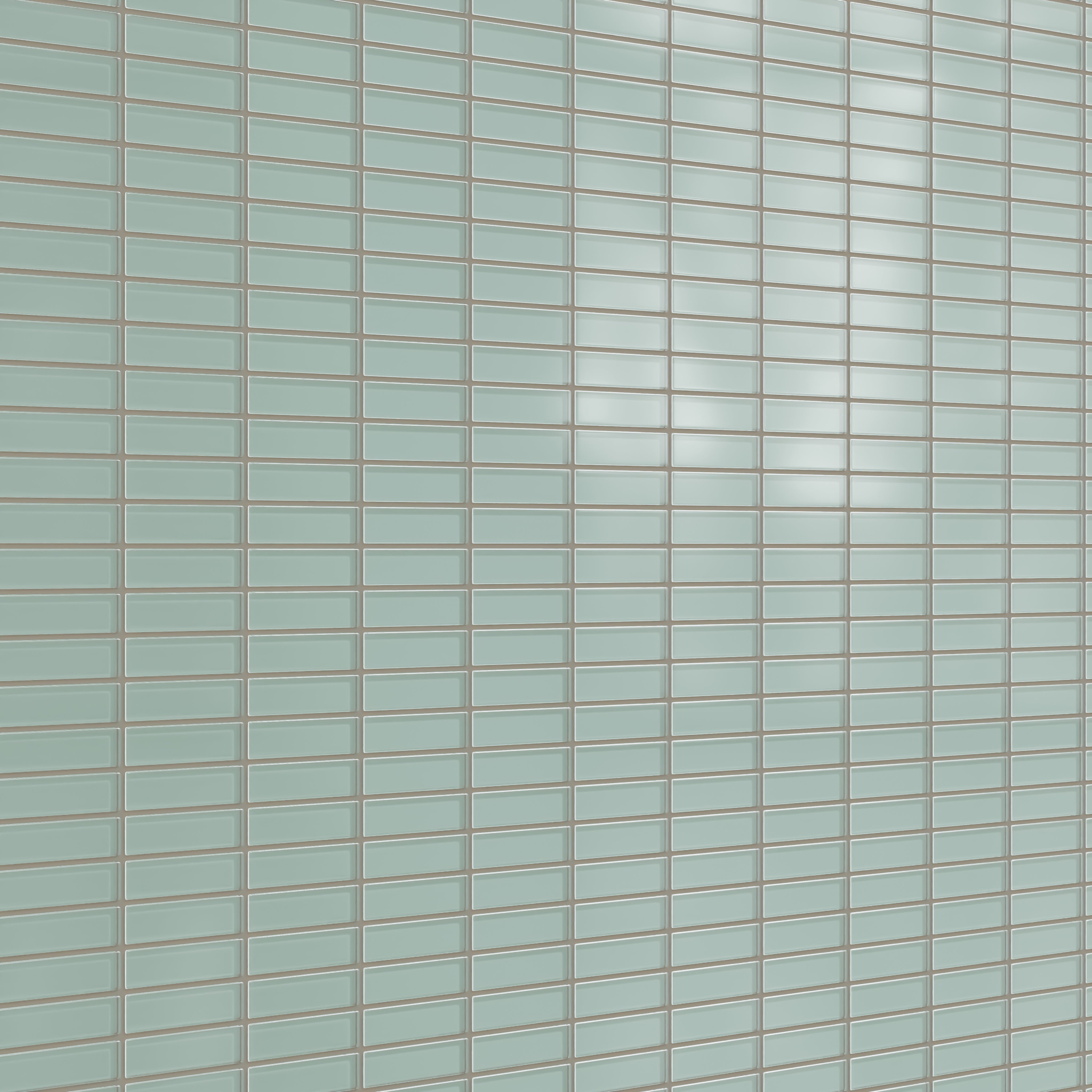 1x4 Straight Set Sheeted Glass Mosaic Tile in Kingfisher Matte