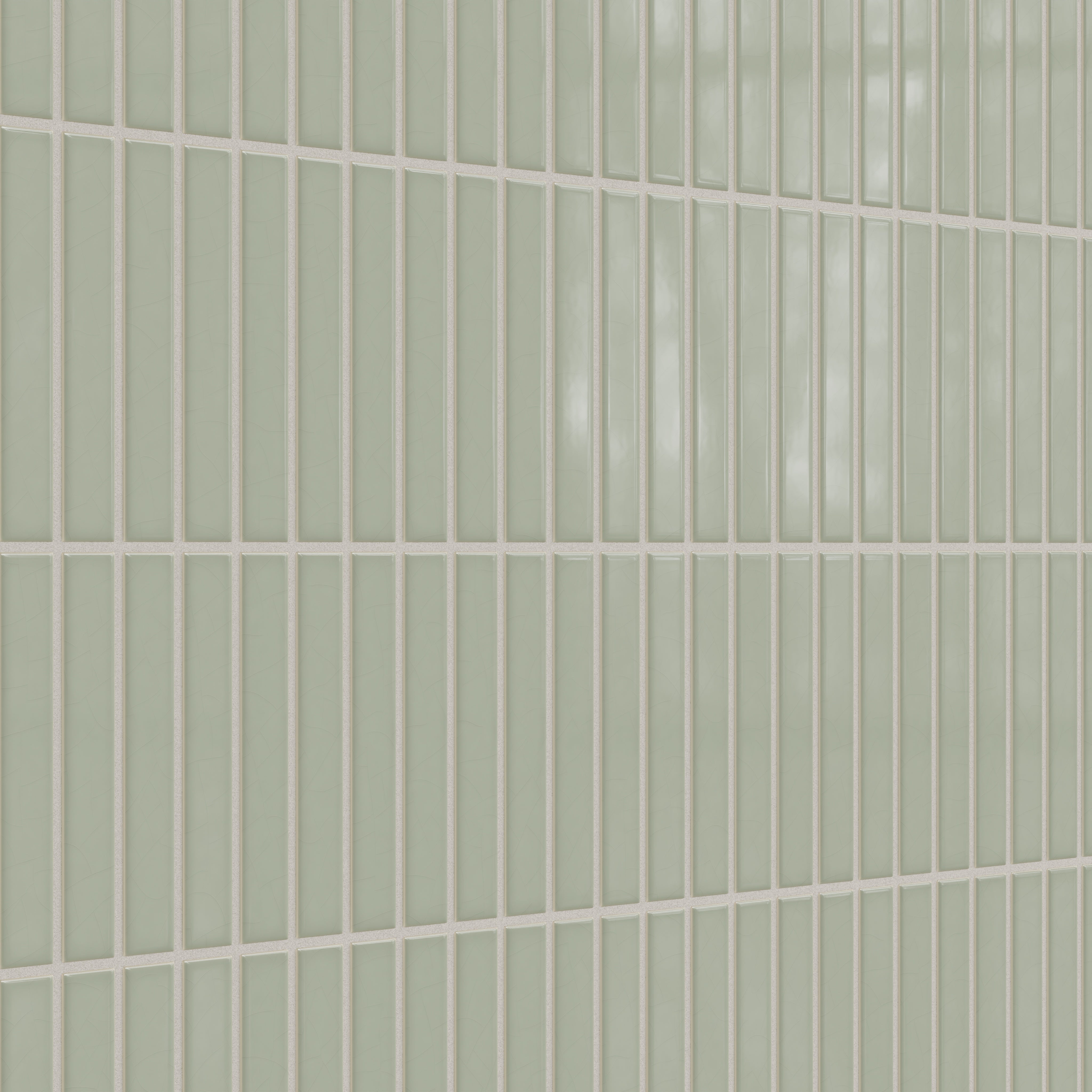 1x6 Straight Set Sheeted Original Ceramic Mosaic Tile in Rosemary Gloss