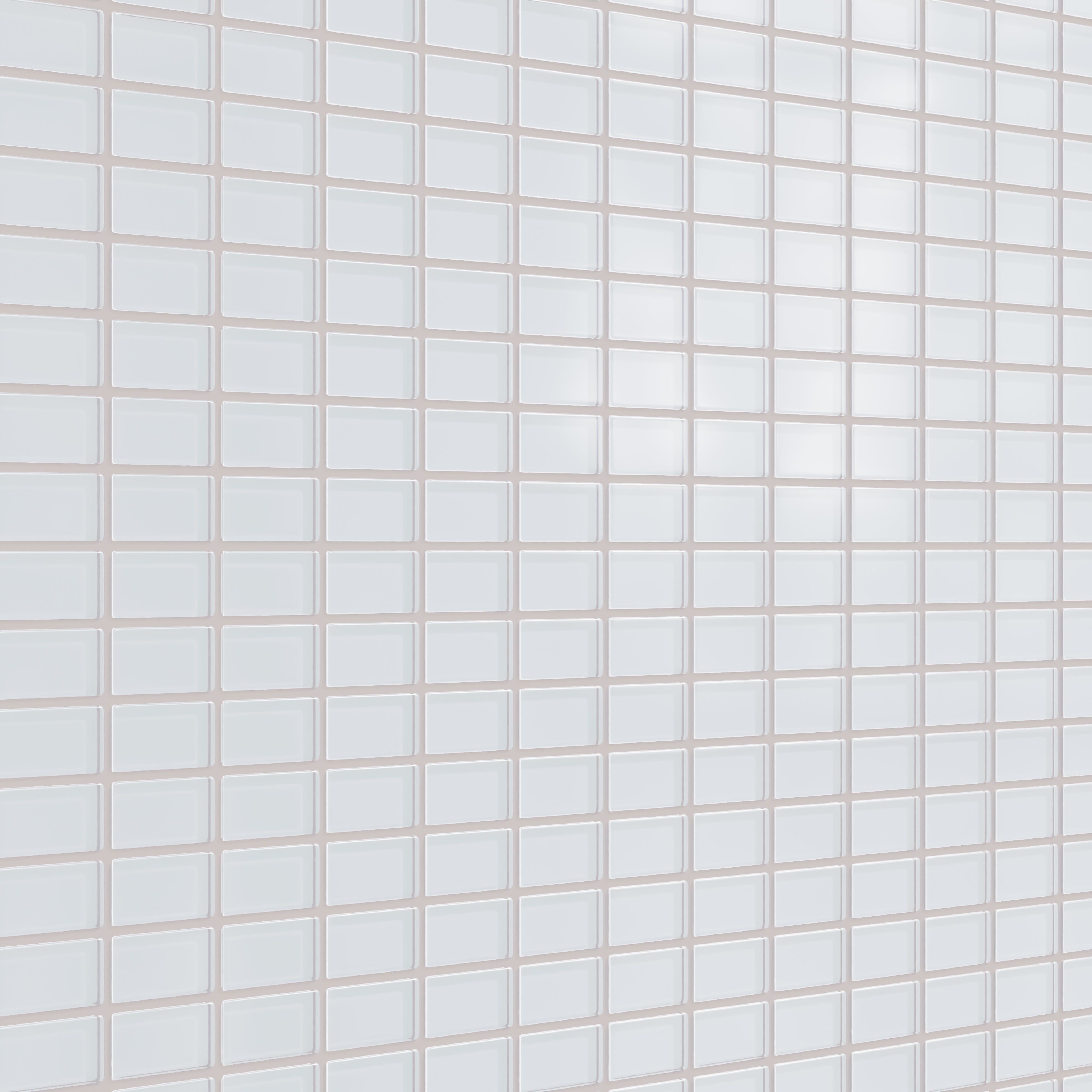 1x2 Straight Set Sheeted Glass Mosaic Tile in Snowy Owl Matte