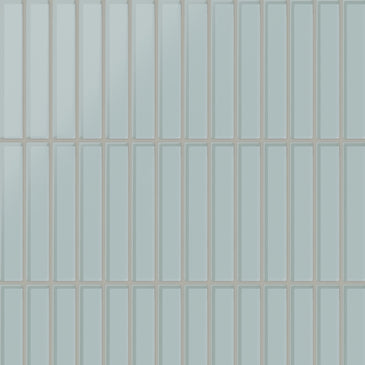 1x6 Straight Set Sheeted Glass Mosaic Tile in Great Blue Heron Matte
